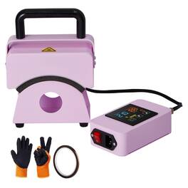 Glintex - Mini Hat Heat Press Machine, 5.9"x3.15" Curved Plate, Integrated Controls, Safety Base, Auto Shut-Off, Includes Glove