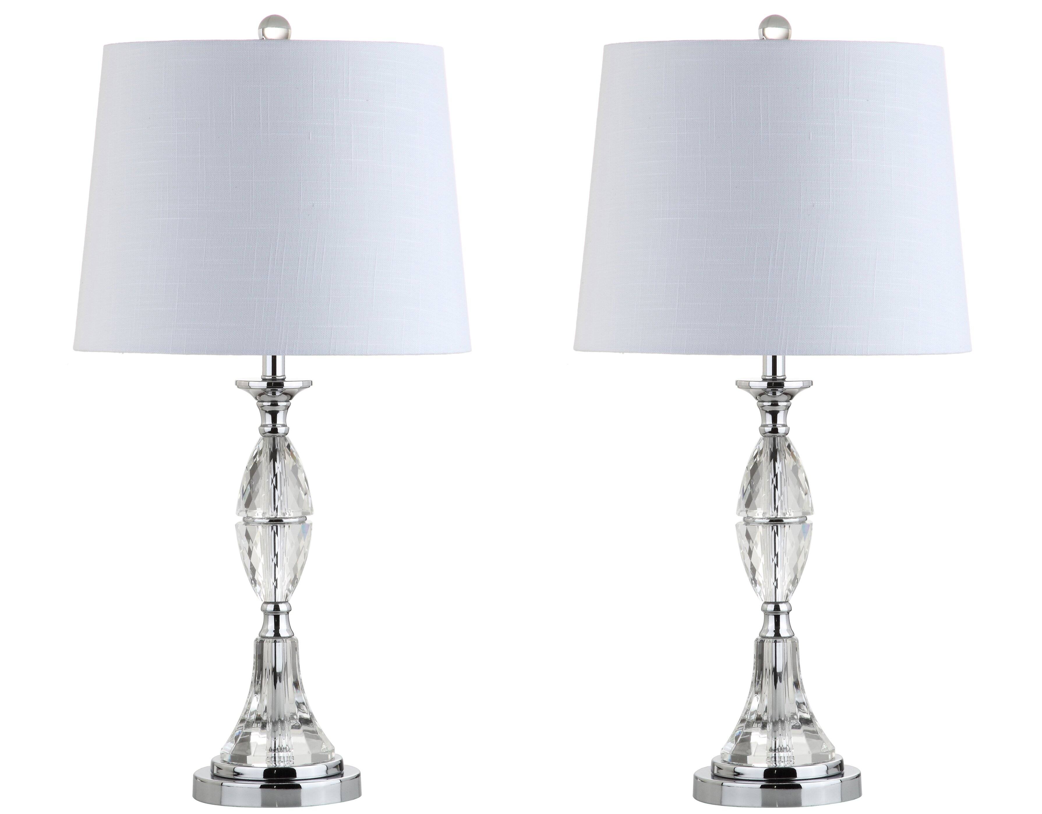 Alt View 4. Jonathan Y - Reid 25.5 in. Crystal LED Table Lamp, Clear/Chrome (Set of 2) - Clear.