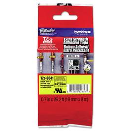 Brother - P-Touch TZES641 0.7 in. x 26.2 ft. TZe Standard Adhesive Laminated Labeling Tape - Black on - Yellow