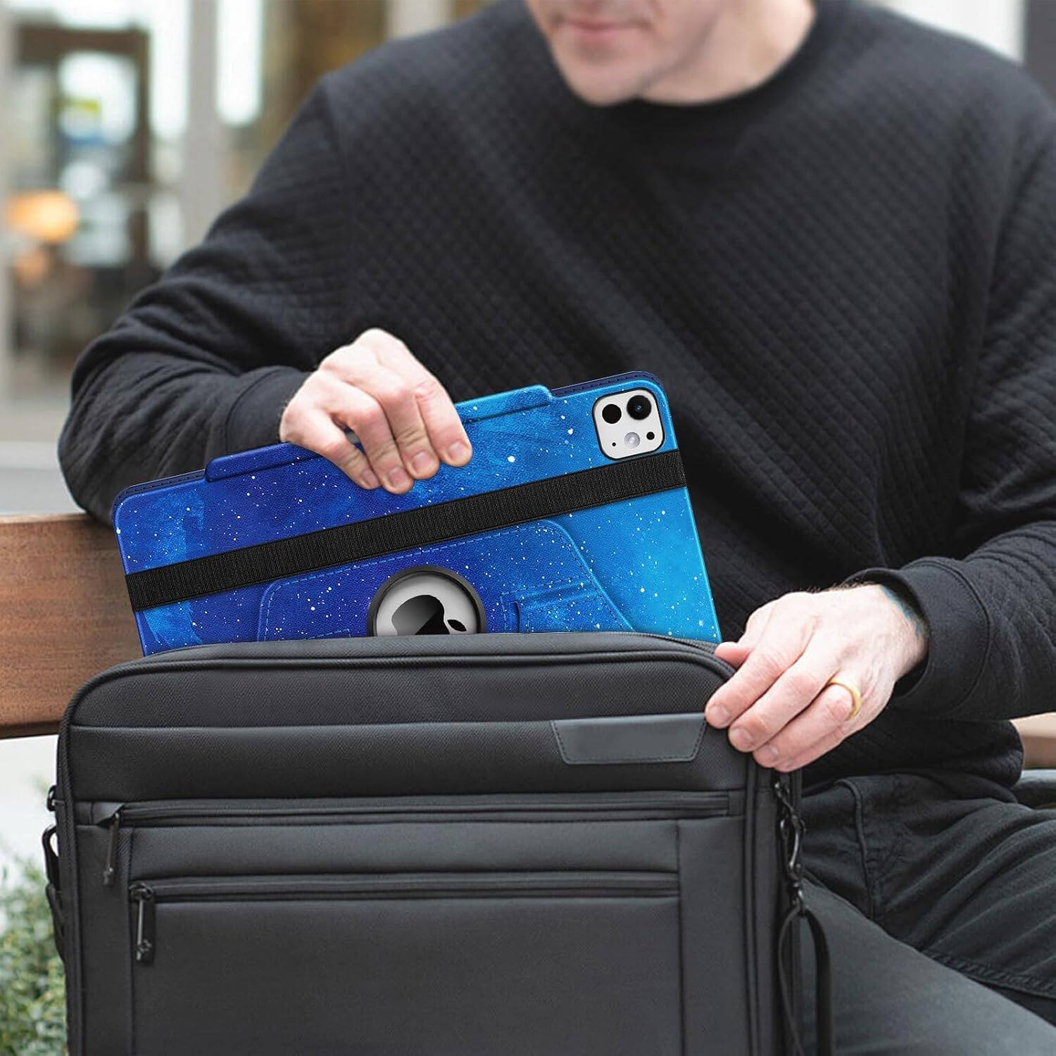 Alt View 5. Fintie - 360 Degree Rotating Case for iPad Pro 13-inch (M5) 2025 / (M4) 2024, Landscape & Portrait Viewing, Shockproof Cover - Starry Sky.