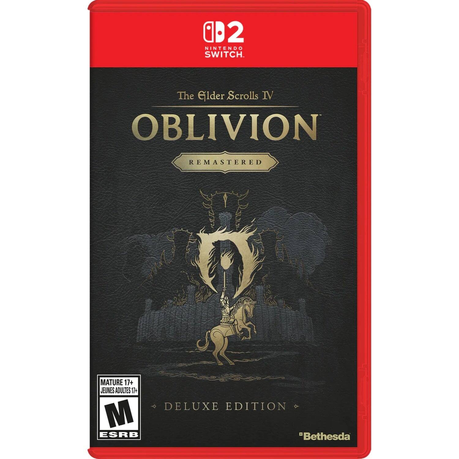 2 NINTENDO SWITCH  
The Elder Scrolls IV OBLIVION  
REMASTERED  
MATURE 17+ JEUNES ADULTES 17+ DELUXE EDITION M ESRB  
"Bethesda" - T (Teen 13+)