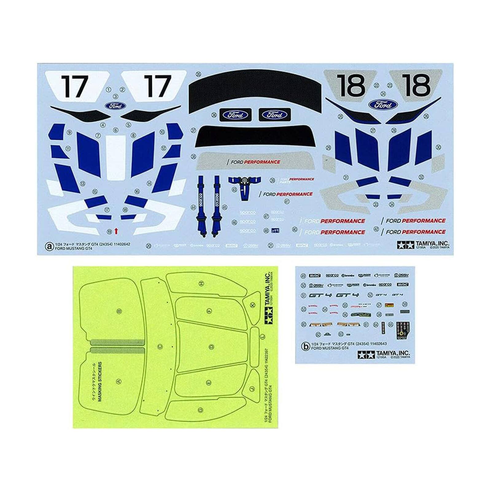 17
0 2 Ford 5
17
Ford
Ford
18 18 Ford
FORD PERFORMANCE
PERFORMANCE
FORD PERFORMANCE
sporco
Koreo
FORD PERFORMANCE
FORD PERFORMANCE
2020.
FORD PERFORMANCE
FORD PERFORMANCE
1/24 GT4 (24354) 11402642 a FORD MUSTANG GT4
WWW.M
MGC poccess
TAMIYA, INC. XIX TASTYA

STICKERS MASKING
INC. TAMIYA 11422307 (24354) GT4 GTA MUSTANG FORD 
Motic 190% Dossu SERV Chanda 200000 1/24 CN (24354) 11402643 b FORD MUSTANG G74 TAMIYA, INC. XIXI ANY2 TAMYA