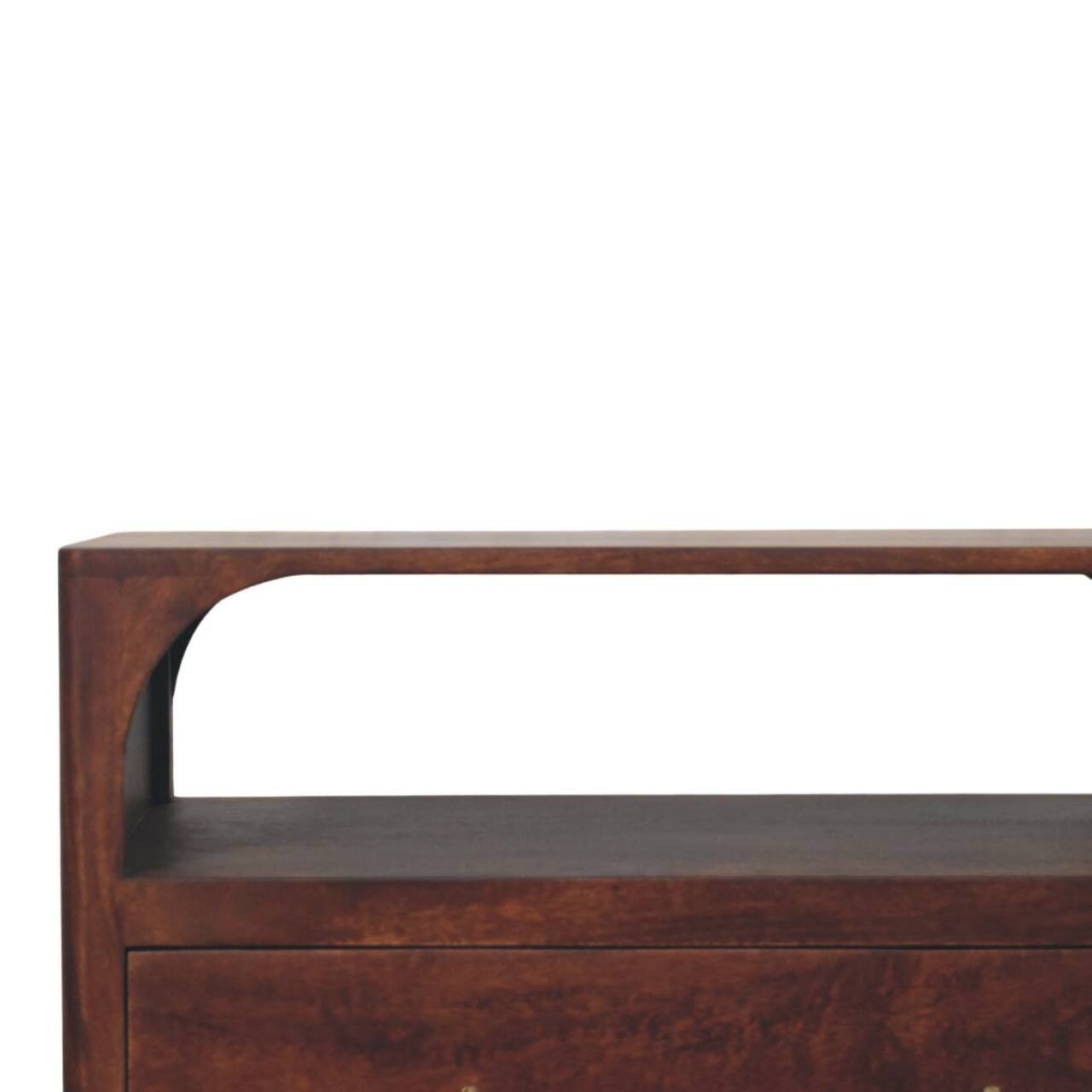 Back. Artisan Furniture - Artisan Furniture Solid Wood Arched Edge 3 Drawer Chest, Brown - Brown.
