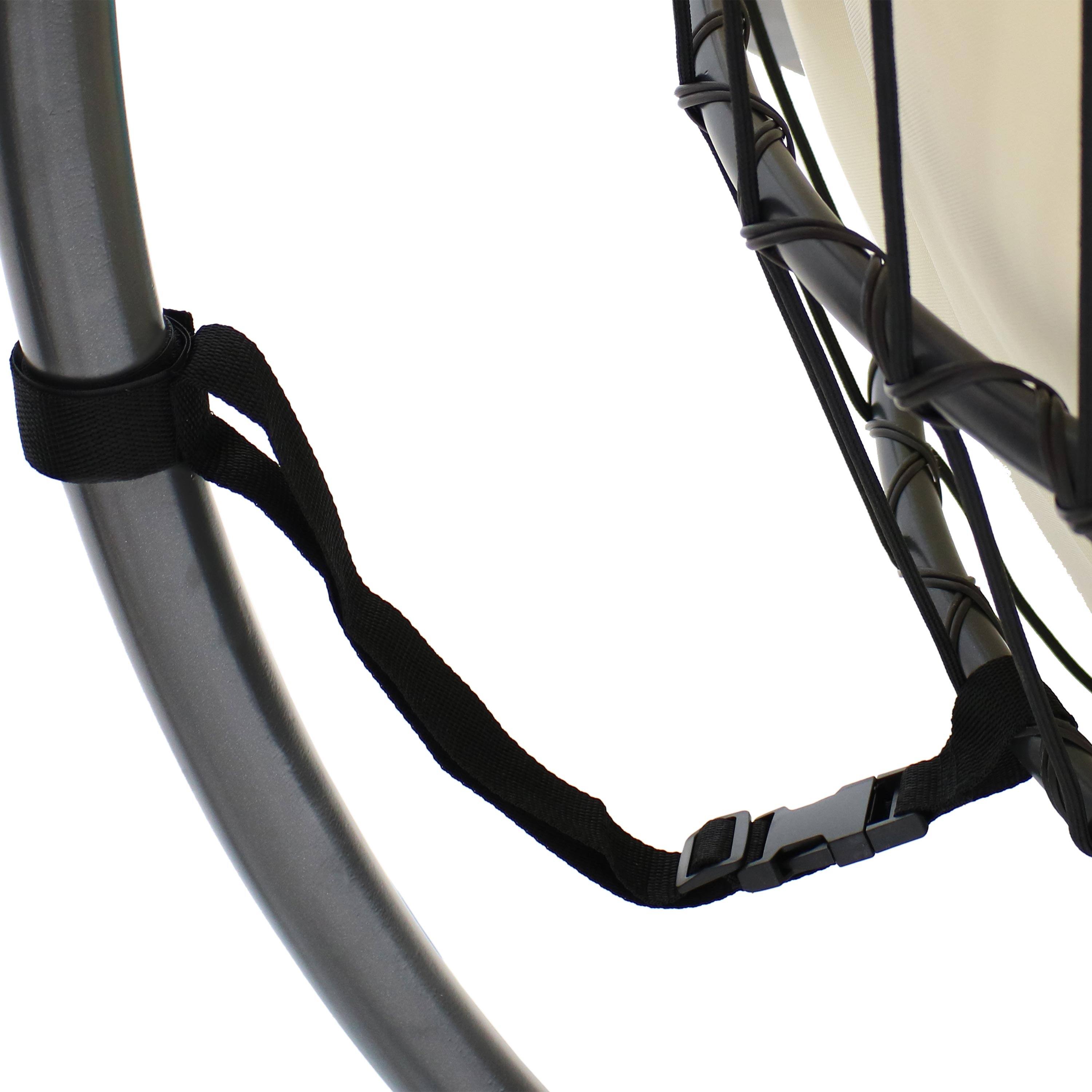 Alt View 5. Sunnydaze - Resin Wicker Hanging Egg Chair with Steel Stand/Cushions - Cream Cushions.