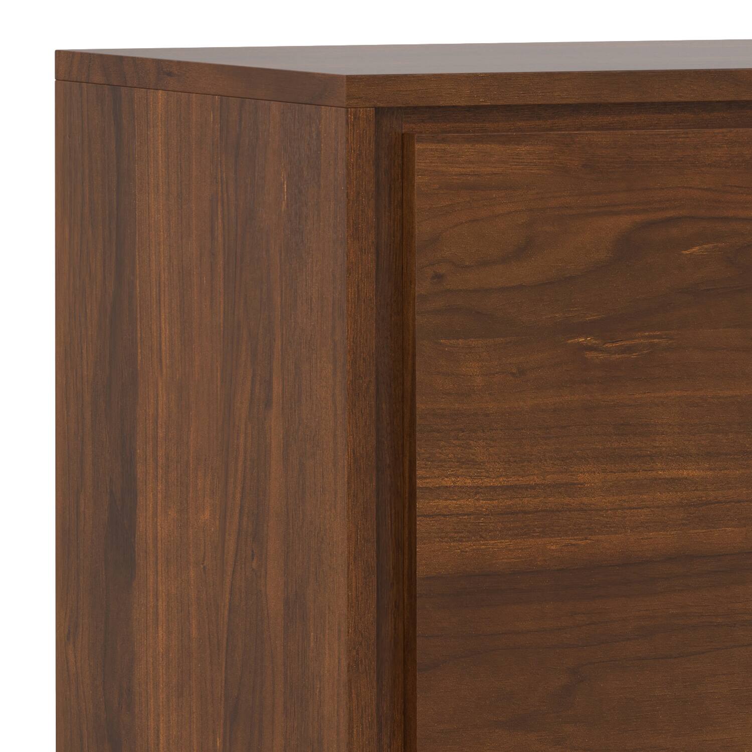 Alt View 4. Simpli Home - Lowry 39 inch Walnut Storage Cabinet (Set of 2) - Walnut Veneer.