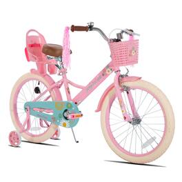 JOYSTAR - Little Daisy 20" Kids Bike for Girls Boys Ages 8+, Children's Bicycle with Doll Seat & Streamers - Pink