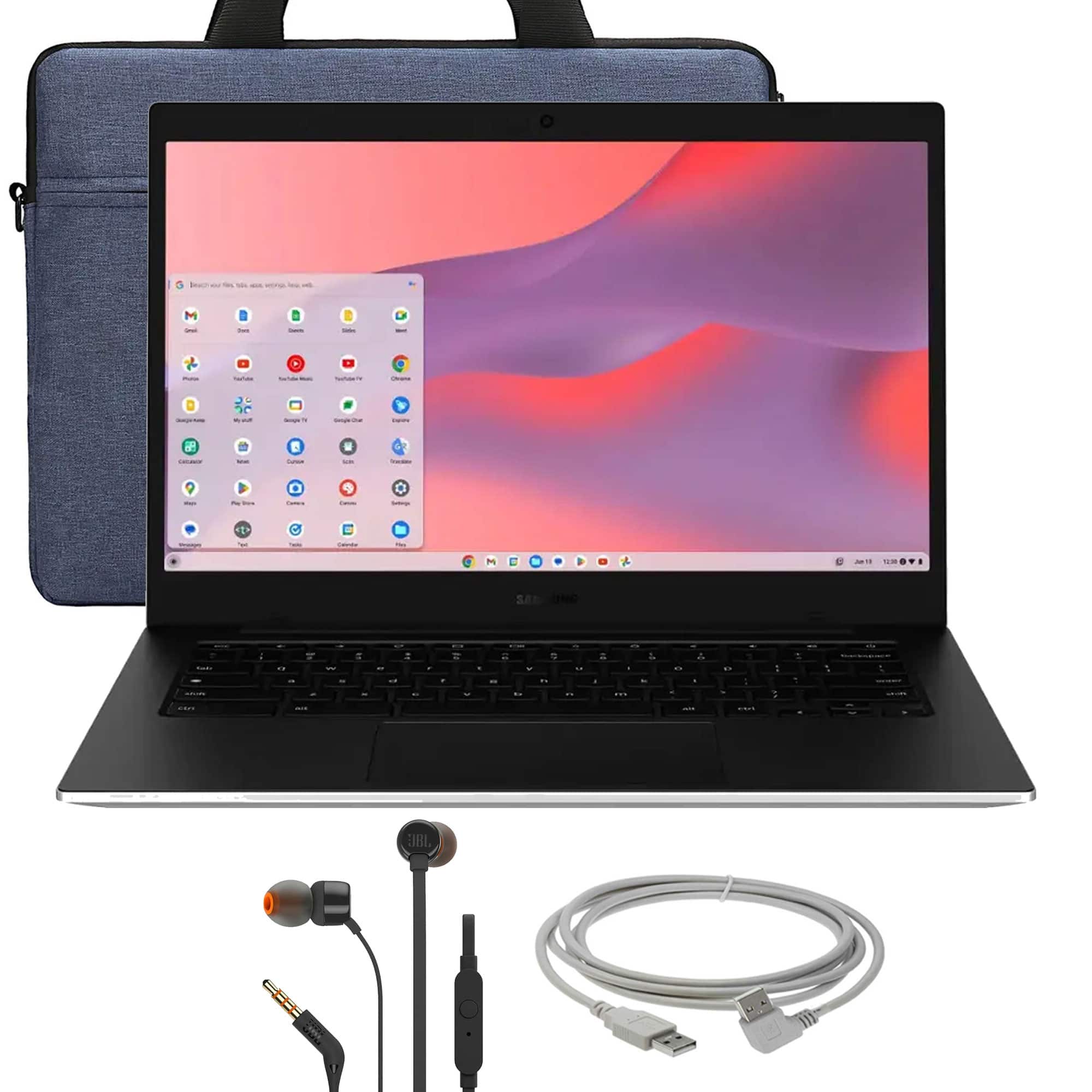 Samsung - Galaxy Chromebook Go 14" Laptop 4GB Memory, 128GB Storage Bundle - Silver
