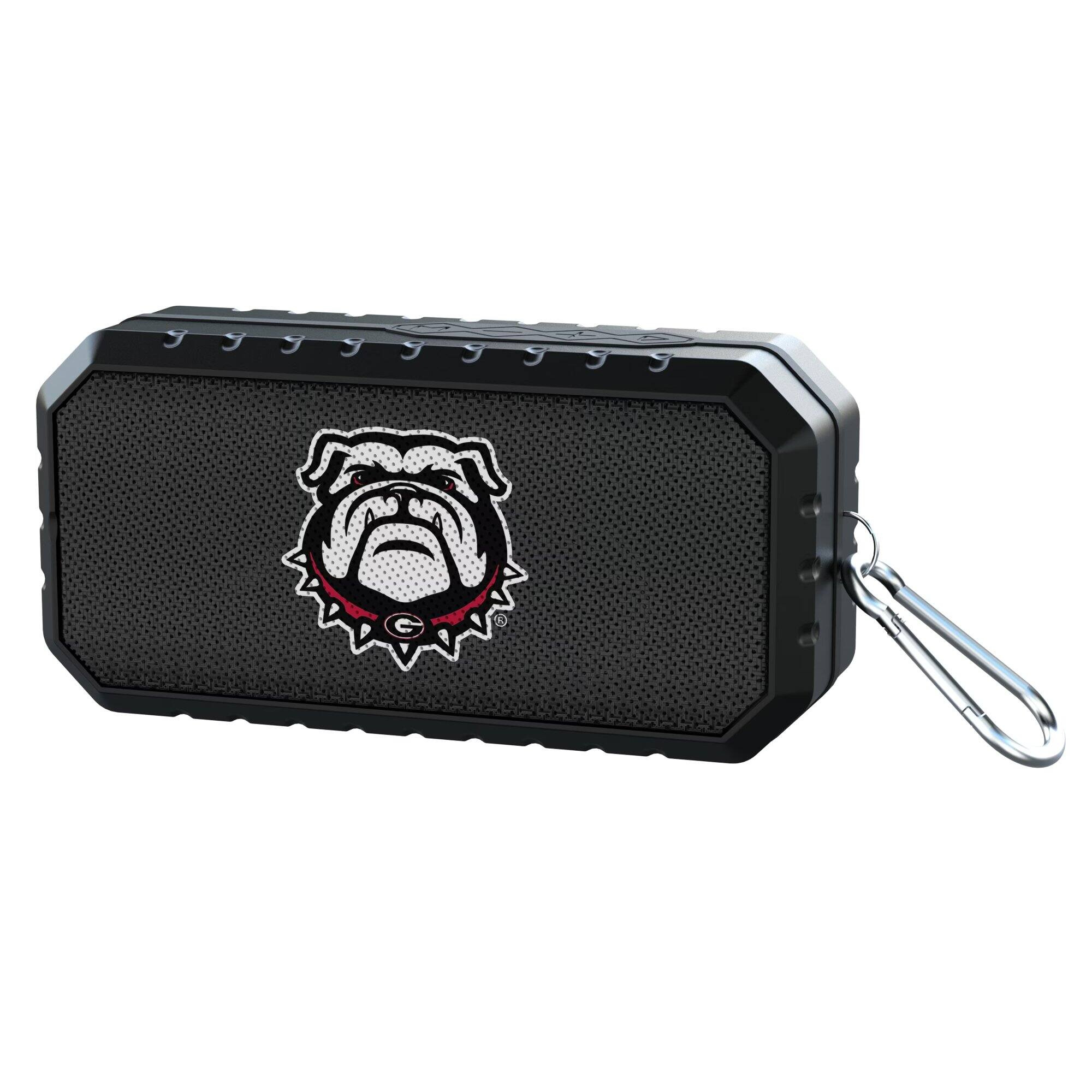 Alt View 1. Keyscaper - Georgia Bulldogs Water Resistant Linen Print Bluetooth Speaker - Black.