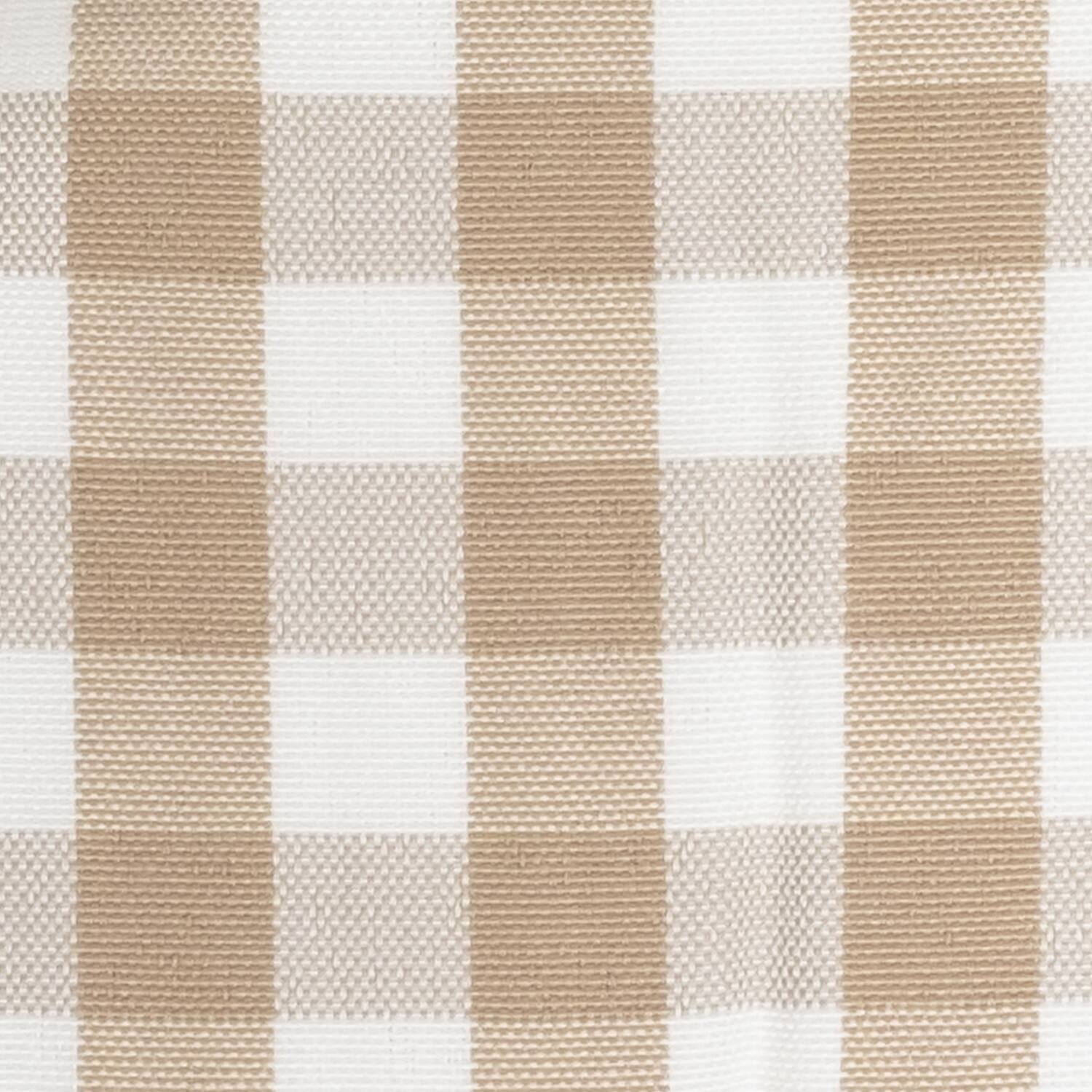 Alt View 1. Sweet Home Collection - Checkered Buffalo Check U Shaped Memory Foam 17" x 16" Chair Cushions, 2-Pack - Taupe/White.