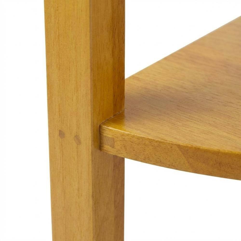 Left. FurniFact - Honey Corner Table with Solid and Composite Wood Finish for Modern Workspaces - Honey.