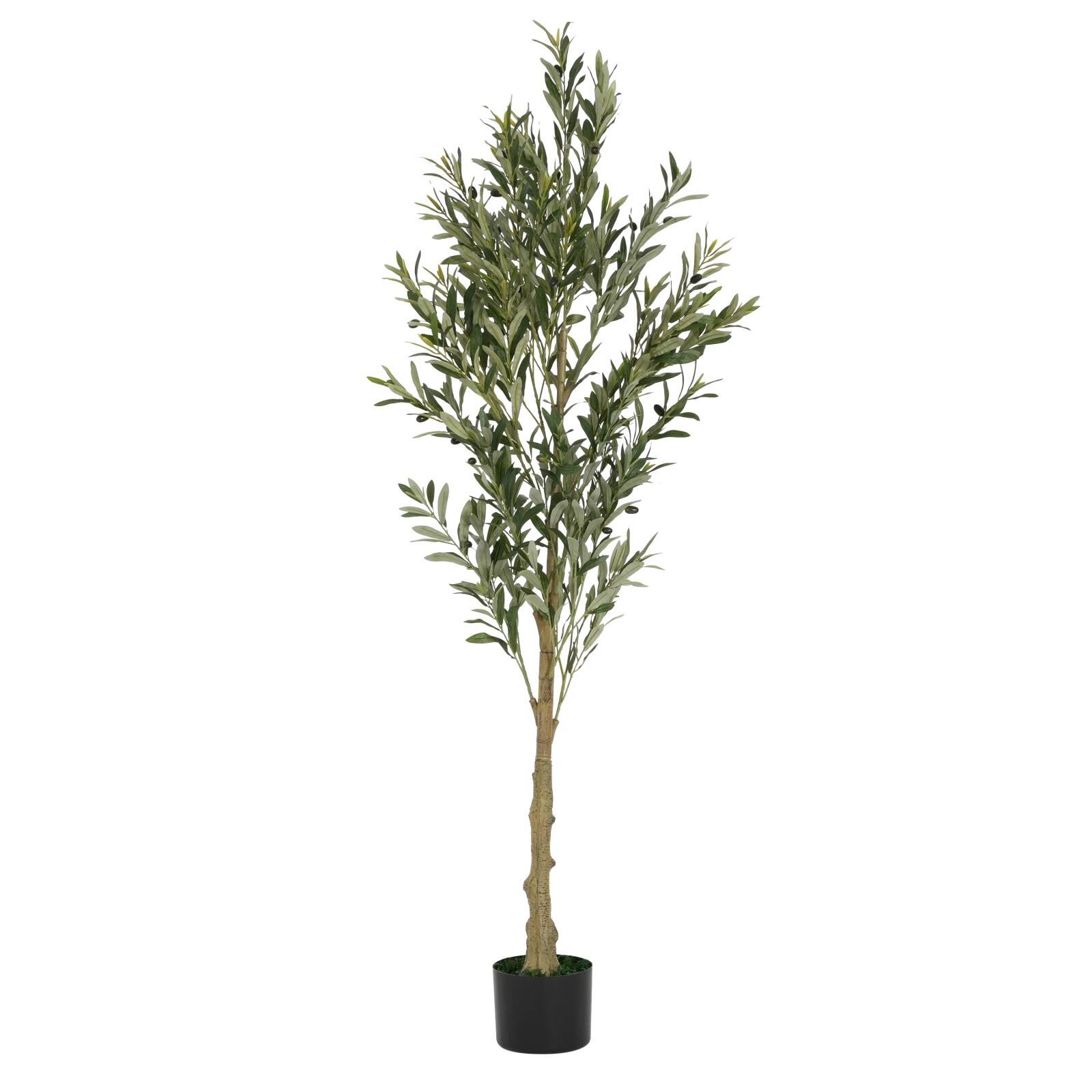 Alt View 7. Glintex - 6' Artificial Olive Tree with Pot - Green.