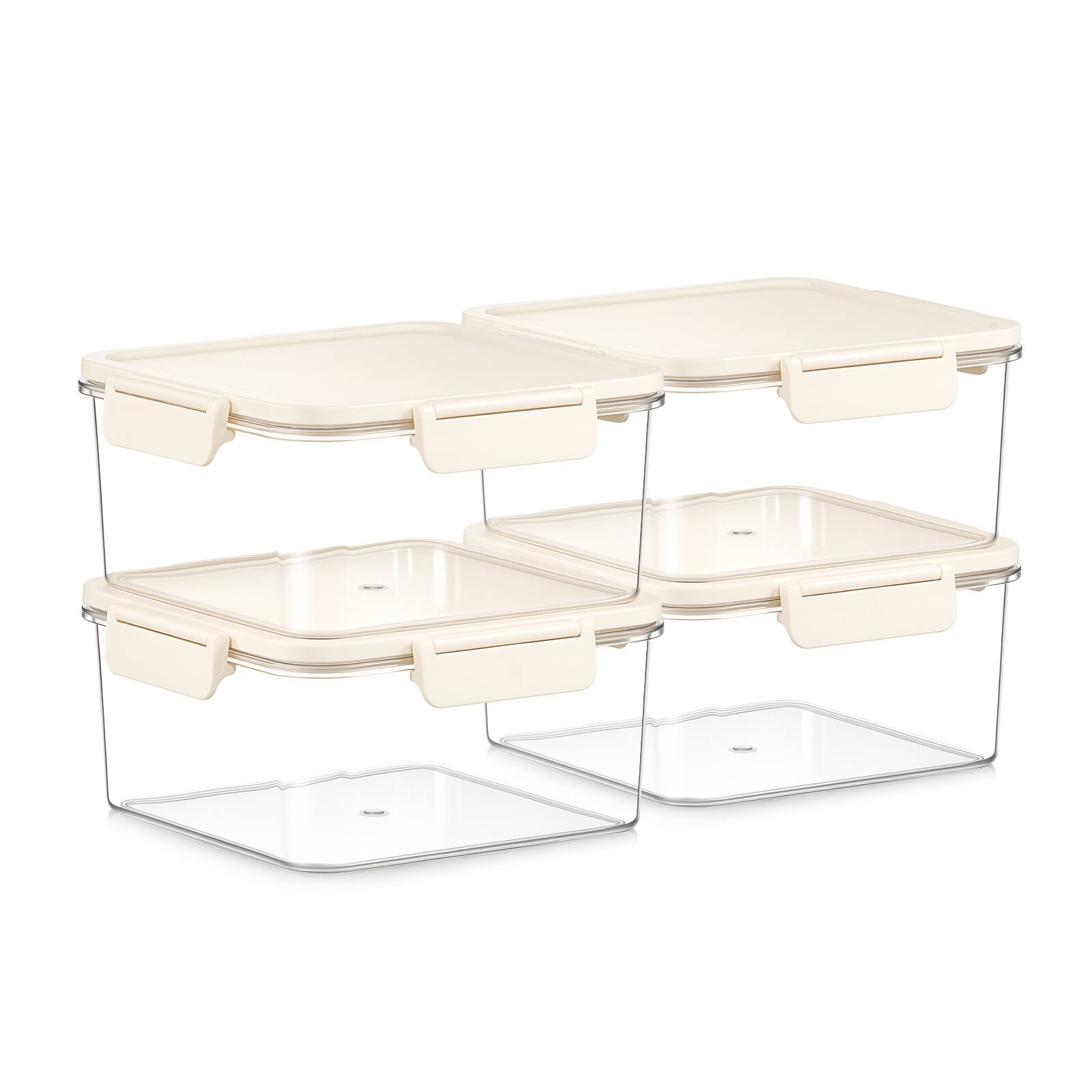 Angle. Sorbus - Sorbus 4 Pack Airtight Food Storage Container- Clear Stackable Pantry Canister with Secure Lid for Rice, Cereal, Flour - Clear.