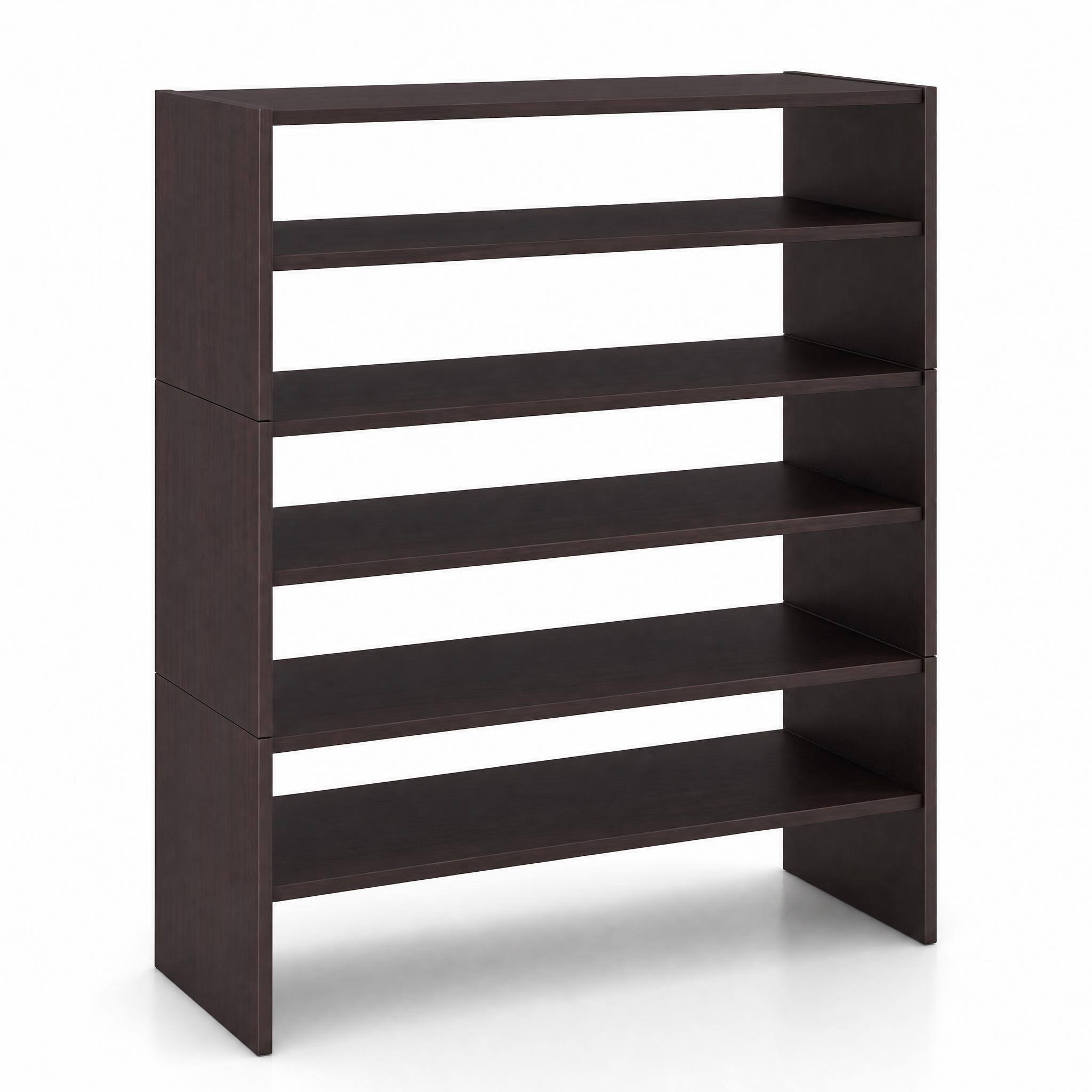 Alt View 7. Costway - Costway 3 PCS Stackable Shoe Rack 31-Inch Horizontal Organizer 2-tier Storage Shelf - Brown.
