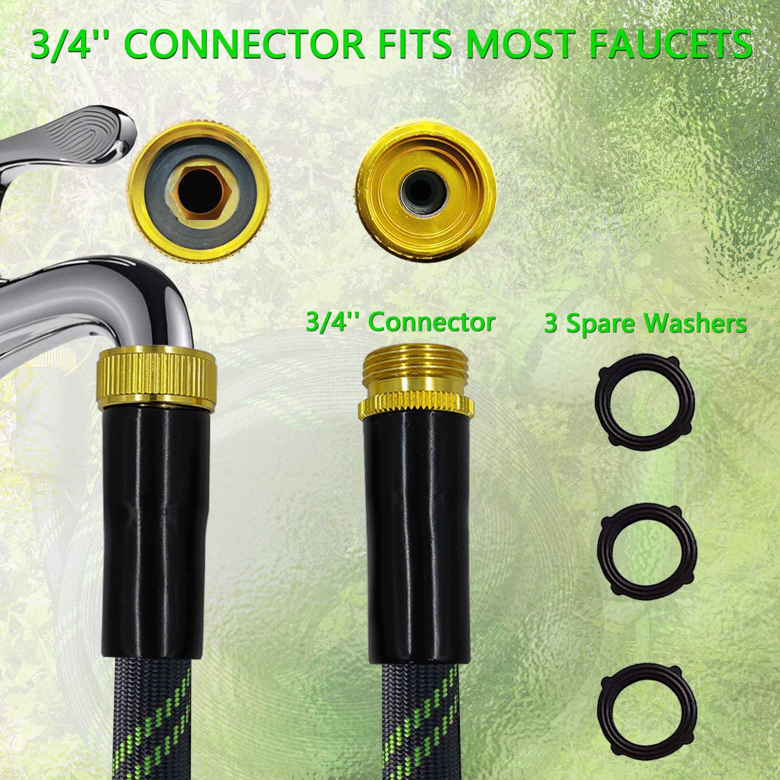 3/4" CONNECTOR FITS MOST FAUCETS

3/4" Connector

3 Spare Washers