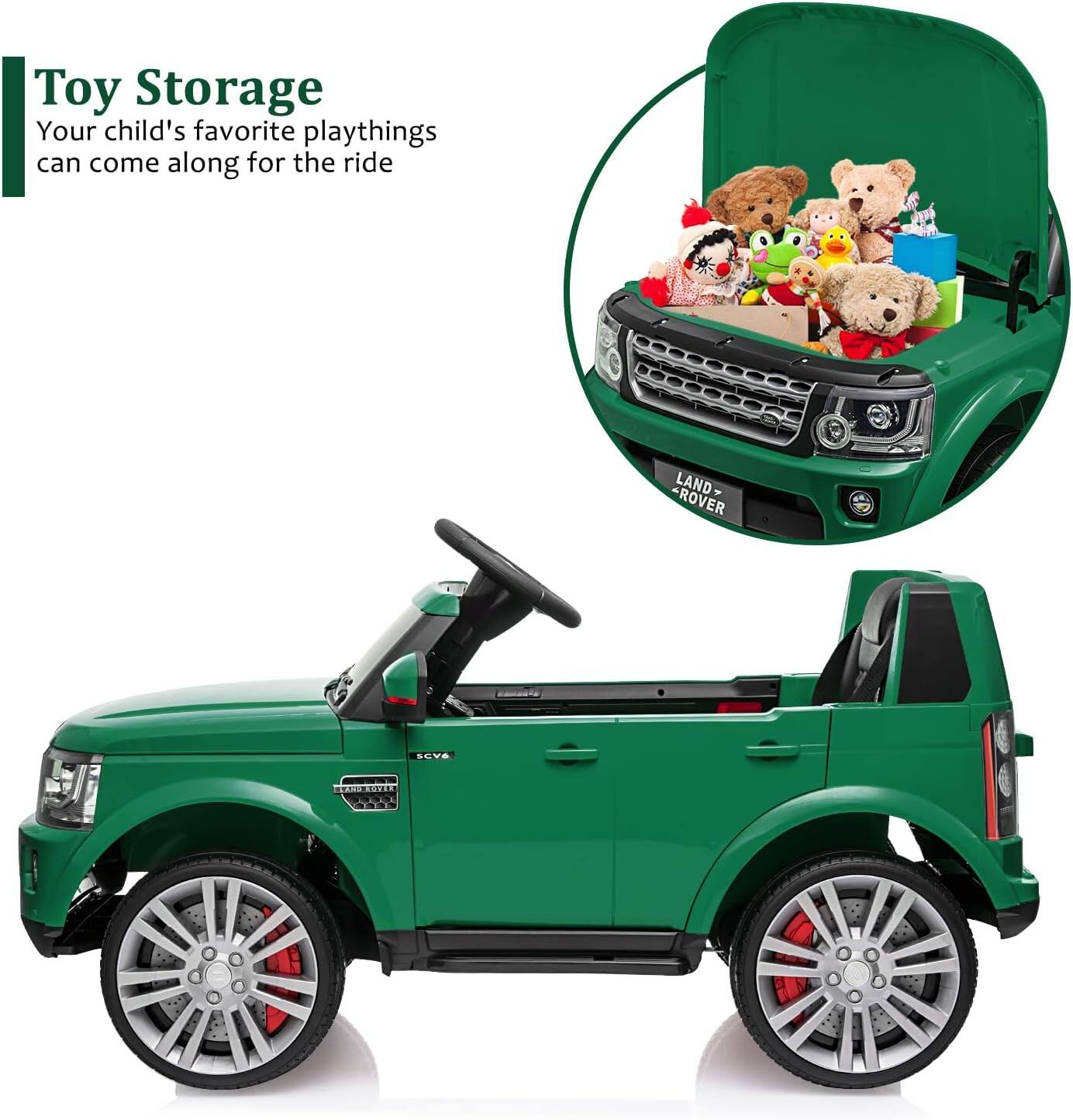 Toy Storage  
Your child's favorite playthings can come along for the ride  

LAND ROVER  
SCV6
