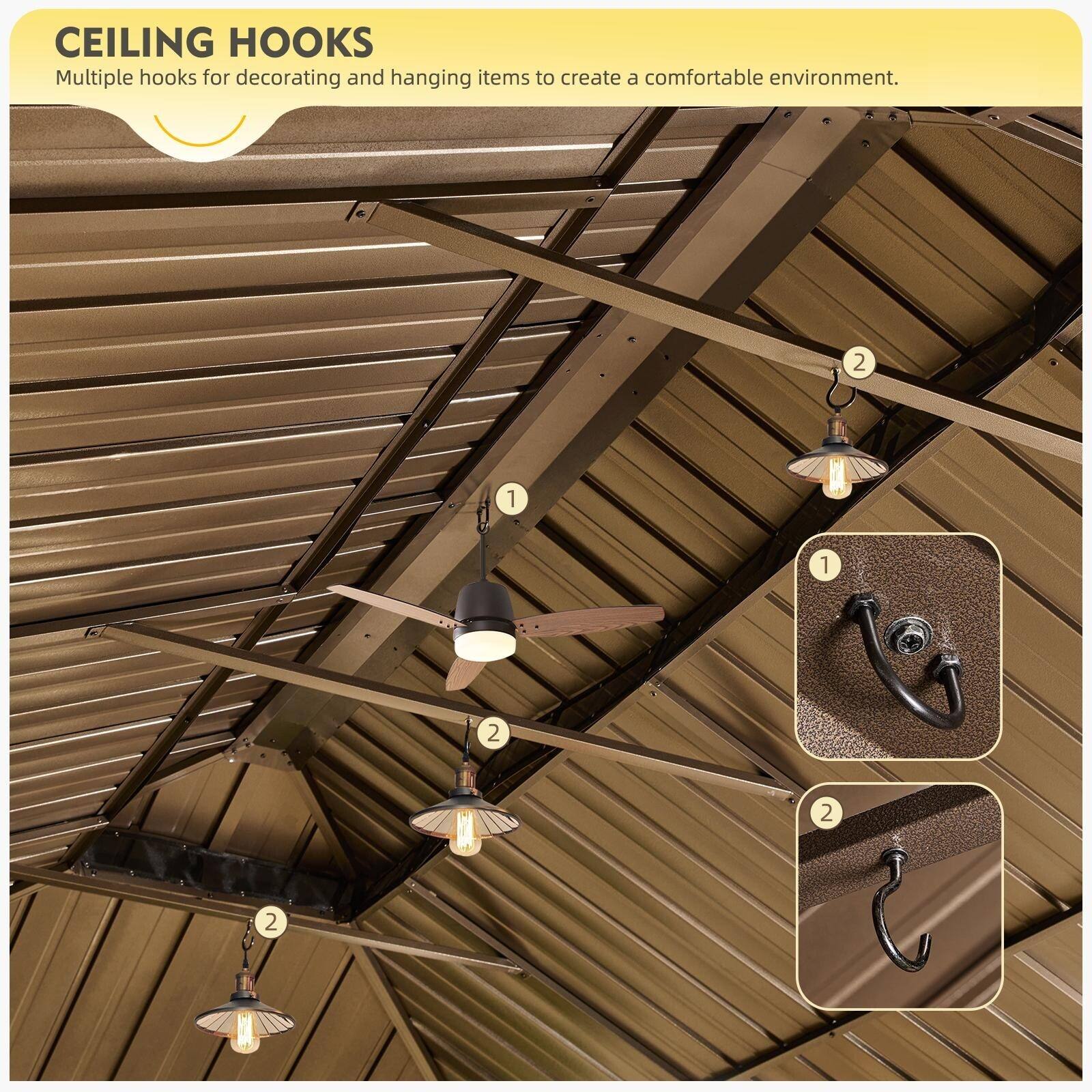 CEILING HOOKS  
Multiple hooks for decorating and hanging items to create a comfortable environment.