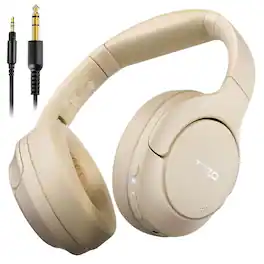 TOZO - HT2 Hybrid Active Noise Cancelling Headphones, Over Ear, 60H Playtime, Hi-Res Audio, Custom EQ, Deep Bass - Khaki