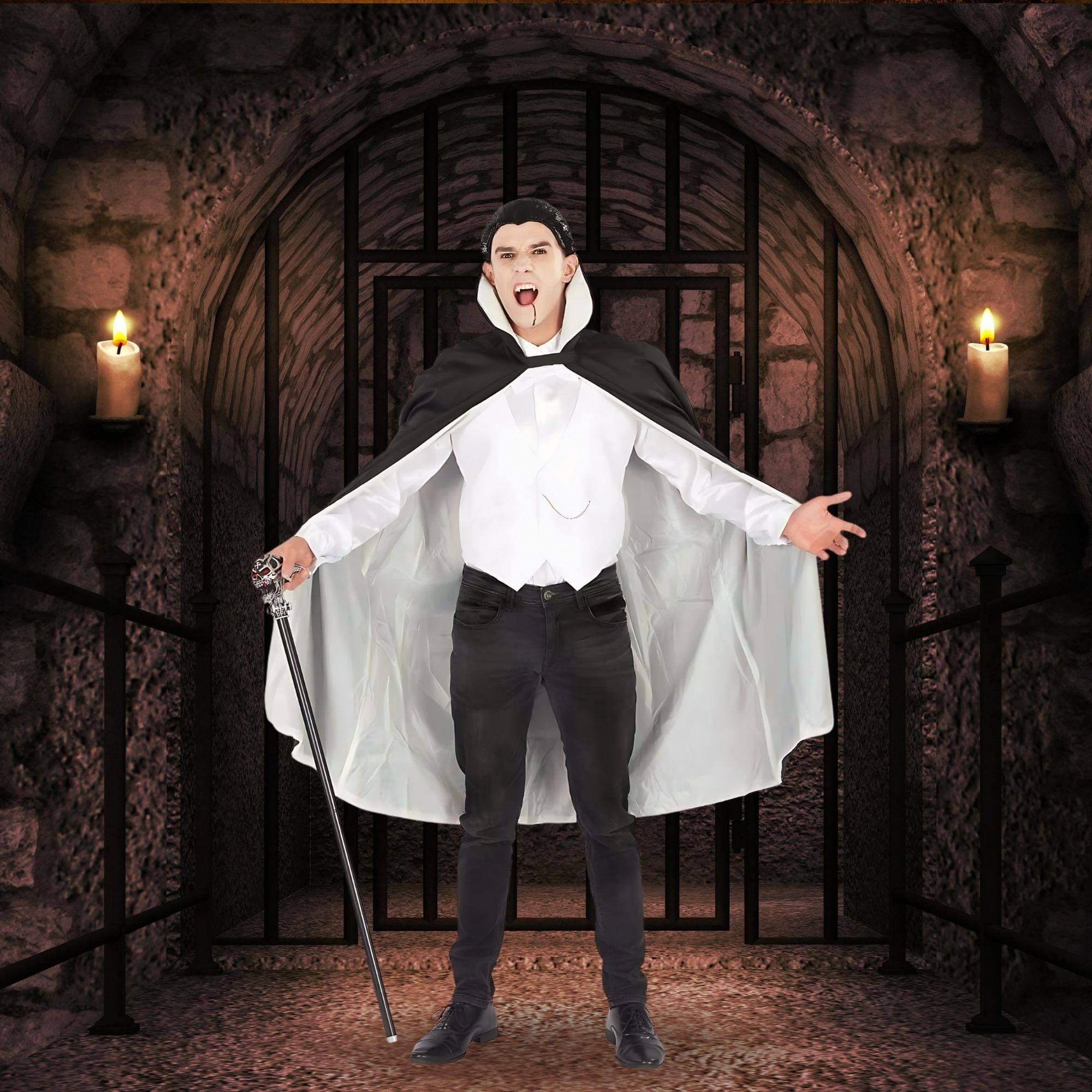 Alt View 3. Orion Costumes - Vampire with Wig Standard Costume Accessory - Black.