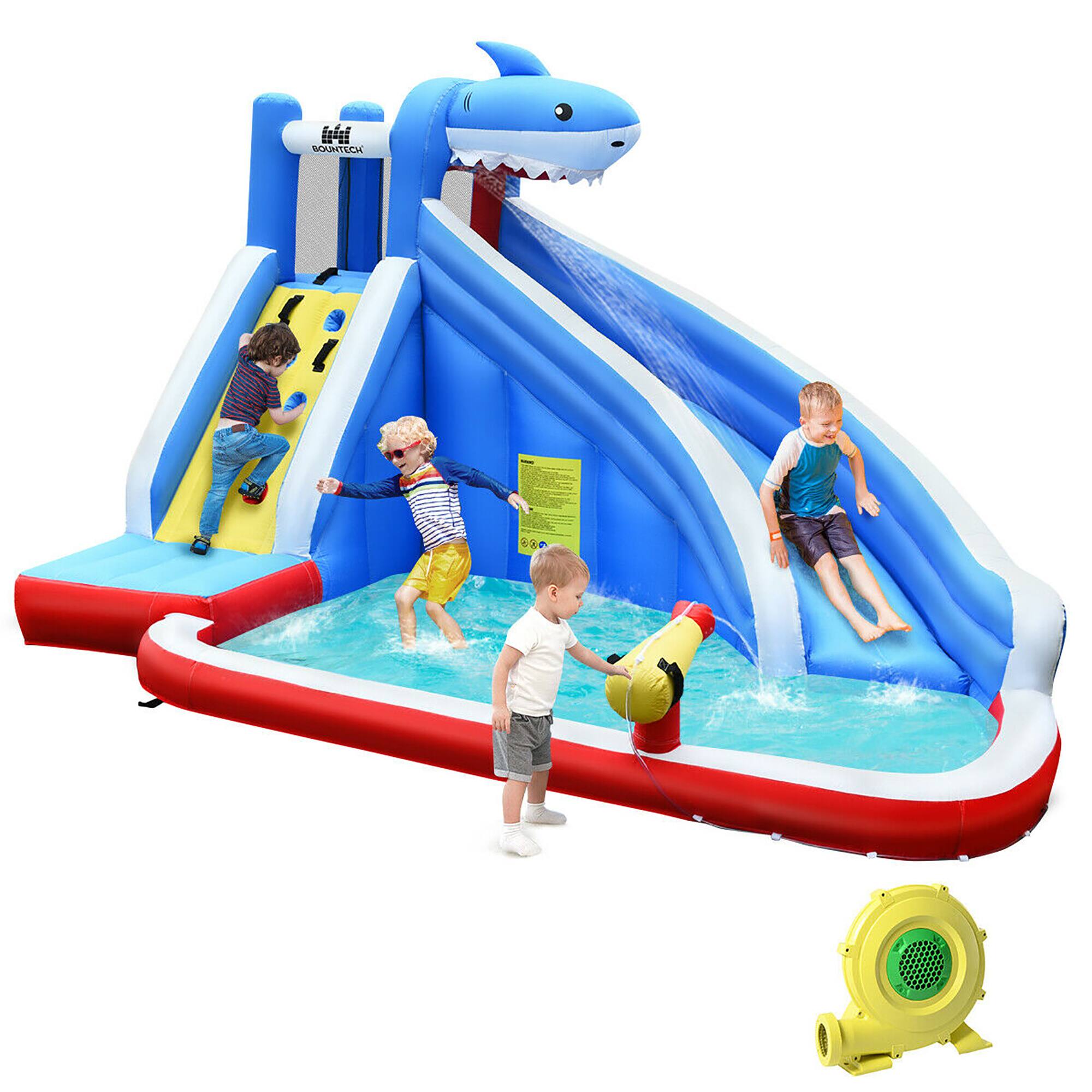 Front. Costway - Costway Inflatable Water Slide Animal Shaped Bounce House Castle Splash Water Pool W/750W Blower - Multicolor.