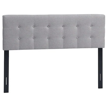 Front. Costway - Costway Full/Queen Size Headboard Linen Fabric Upholstered Button Tufted Solid Wood Leg - Grey.
