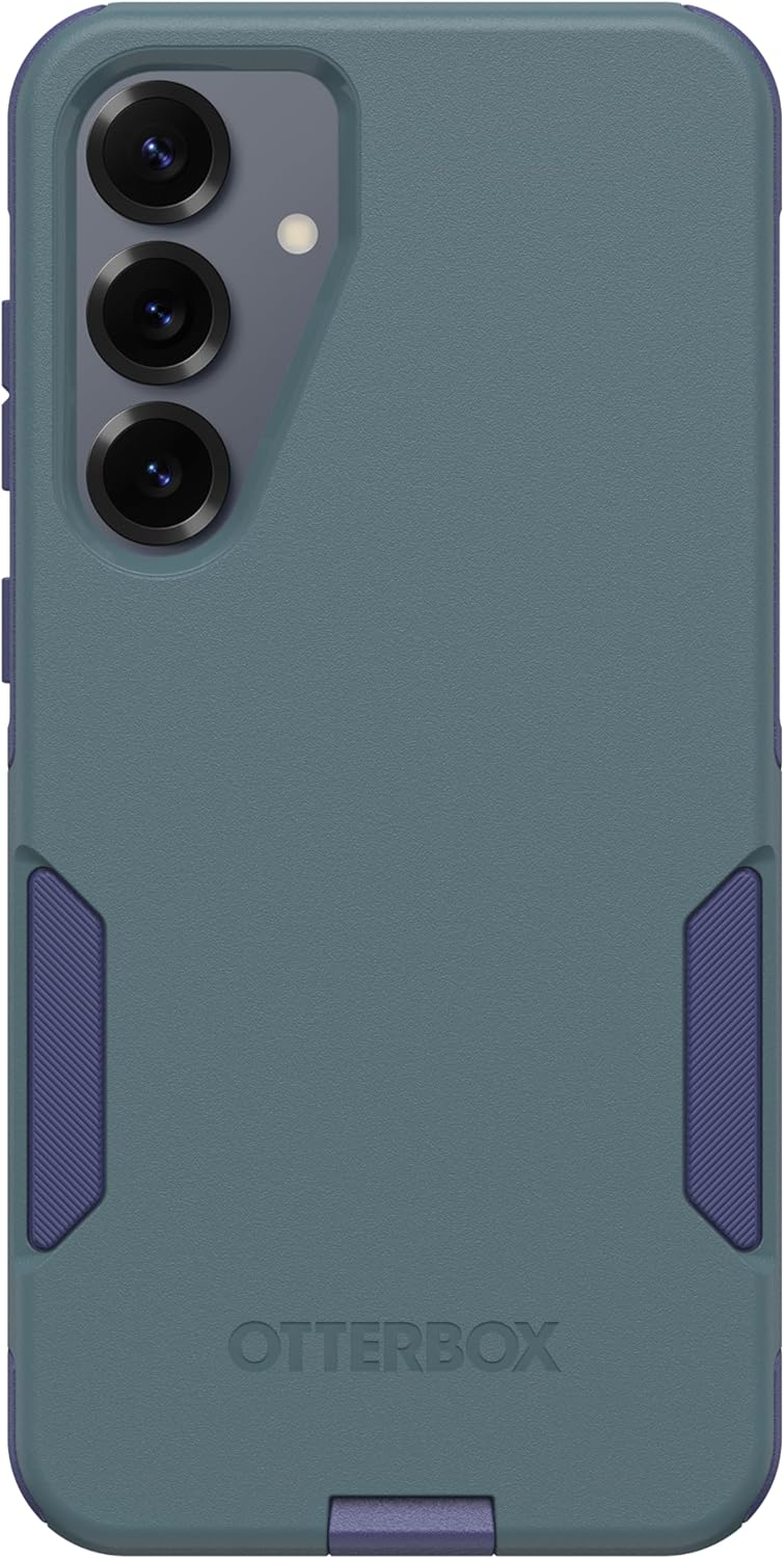 Left. OtterBox - OtterBox - Commuter Series Hard Shell for Galaxy S25+ - Harbor Storm (Green & Blue).