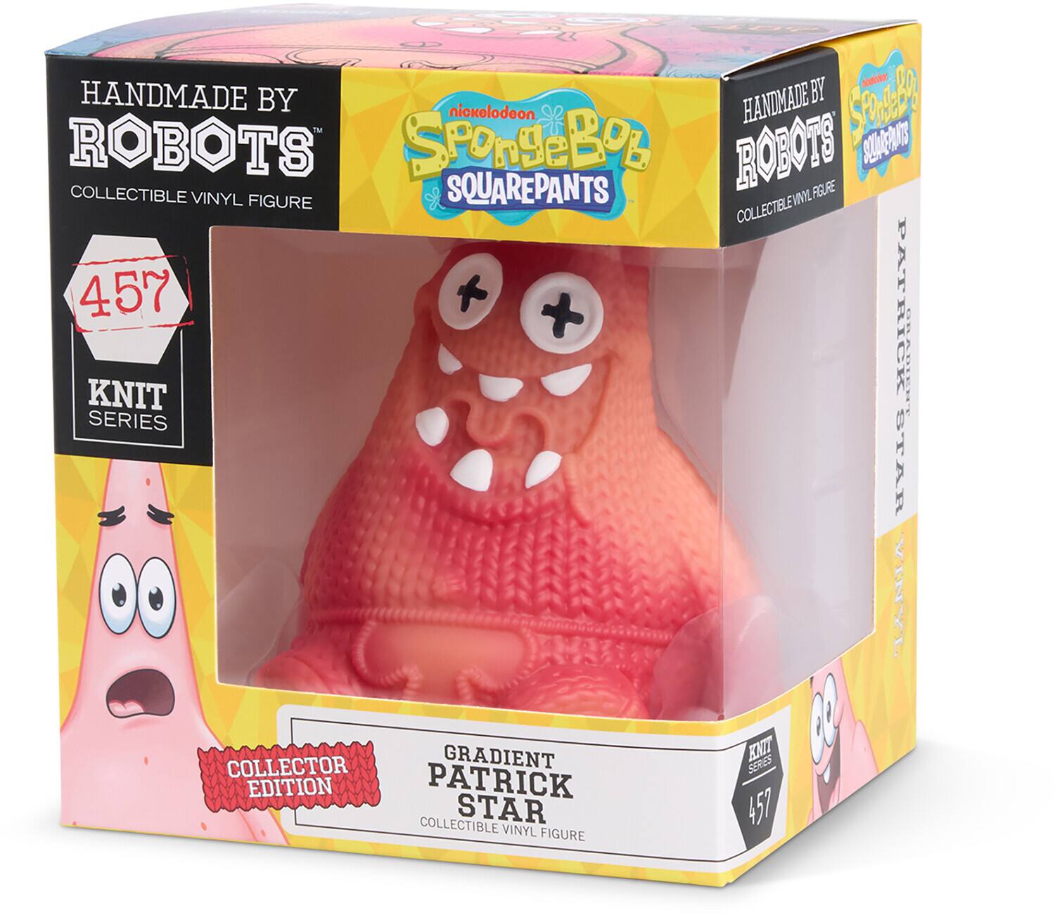 nicelodeon, un HANDMADE BY ROBOTS SPONGEBOB SQUAREPANTS COLLECTIBLE VINYL FIGURE COLLECTIBLE VINYL FIGURE COLLECTIBLE VINYL FIGURE COLLECTOR EDITION PATRICK STAR COLLECTIBLE VINYL FIGURE KNIT SERIES 457