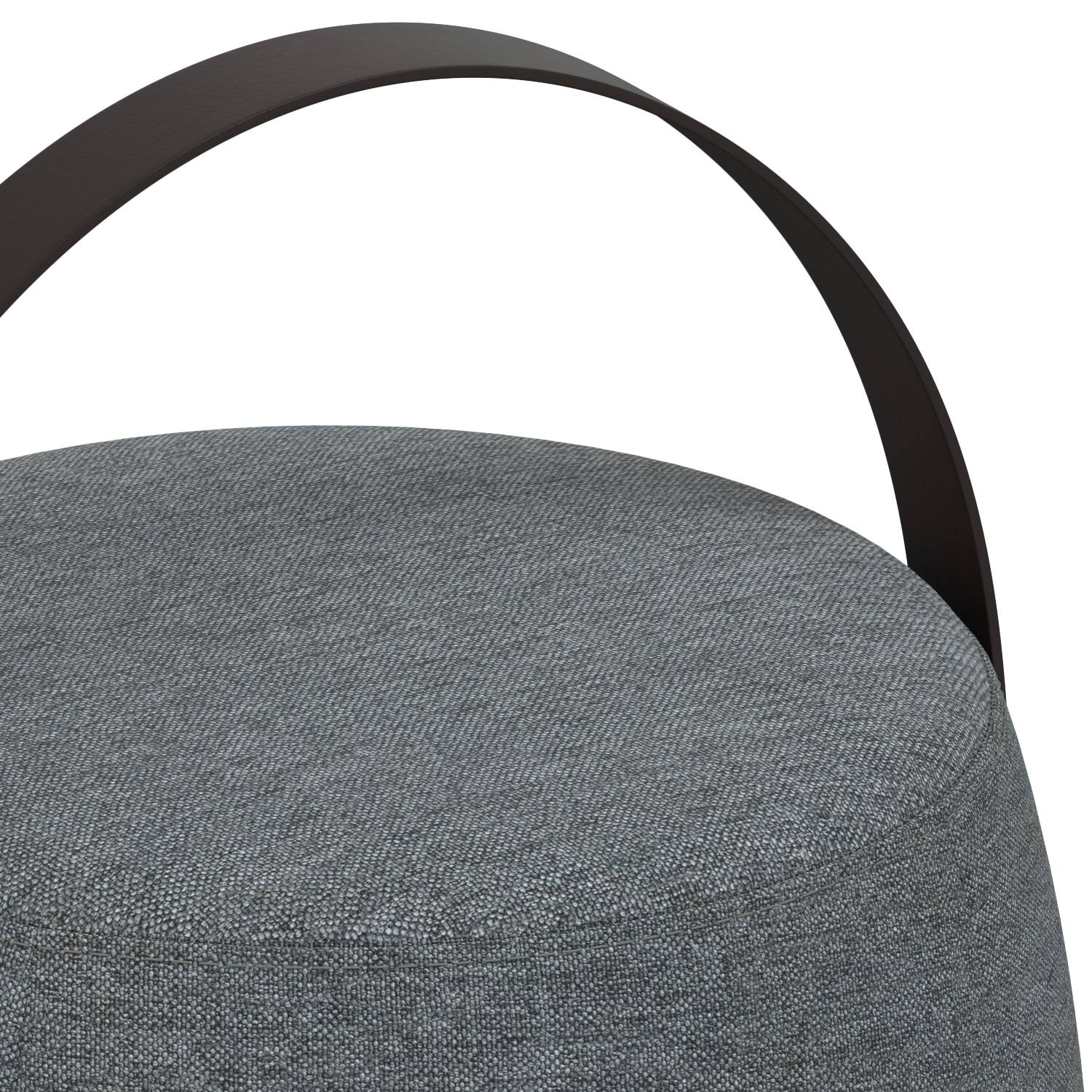 Alt View 7. Simpli Home - Ramsay 16 inch Wide Contemporary Irregular Footstool in Grey  Linen Look Fabric, Fully Assembled - Grey.