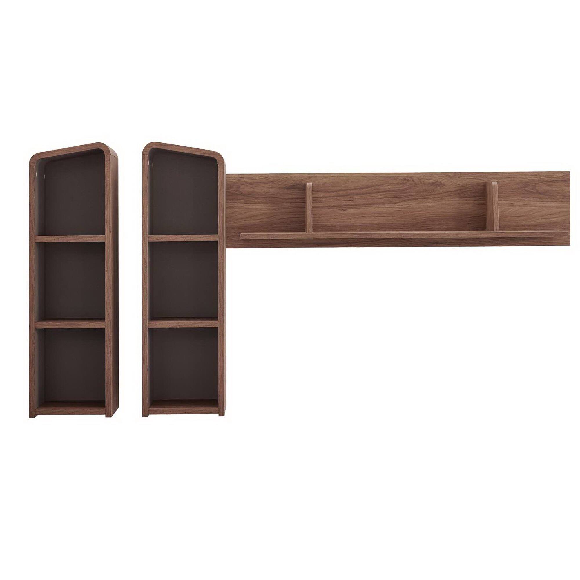 Left. Modway - Omnistand Wall Mounted Shelves by Modway - Walnut Gray.