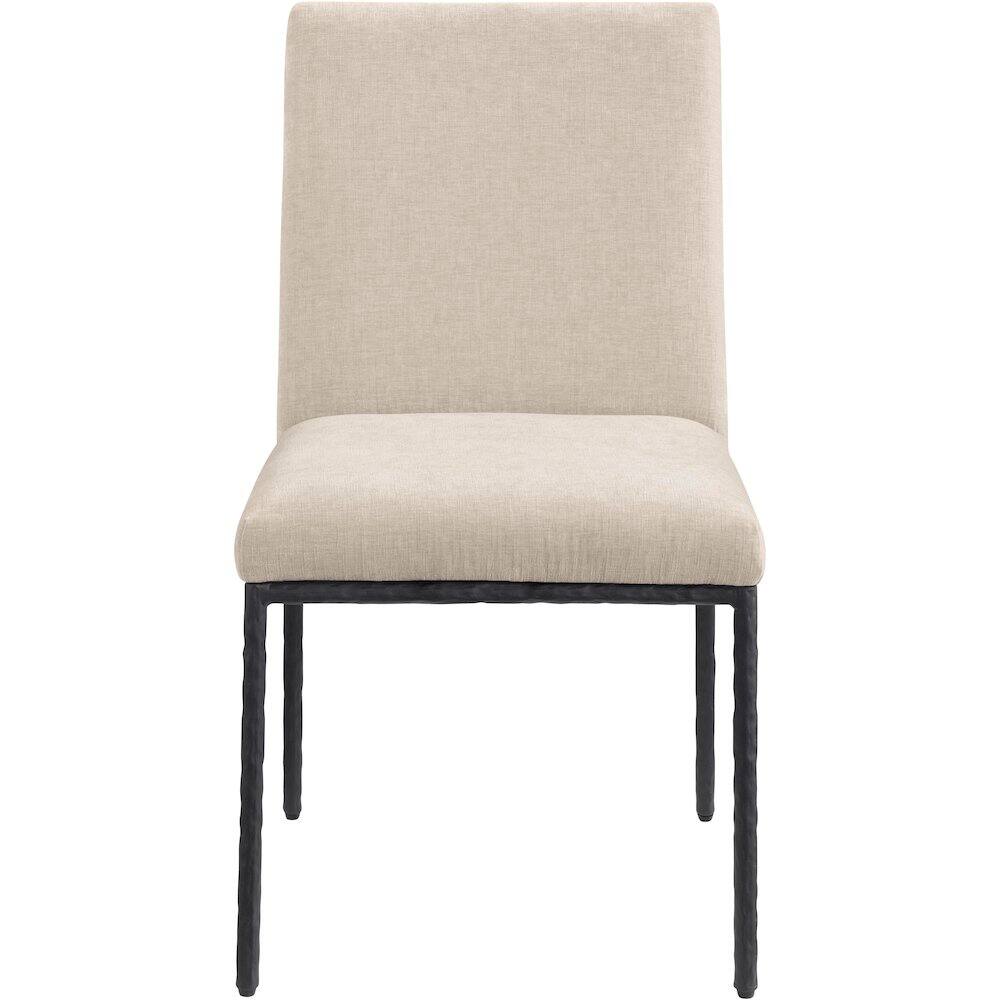 Alt View 2. Meridian Furniture - Reeves Beige Chenille Fabric Upholstered Dining Side Chair, Set of 2 - Black.