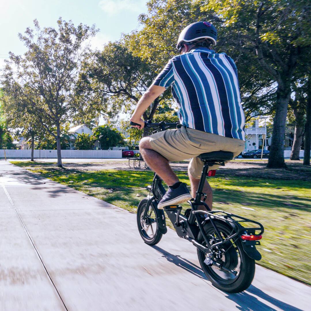 Alt View 1. Blutron - EB350F Foldable Ebike Black, 20 mile Max Range and 20MPH Max Speed - Black.