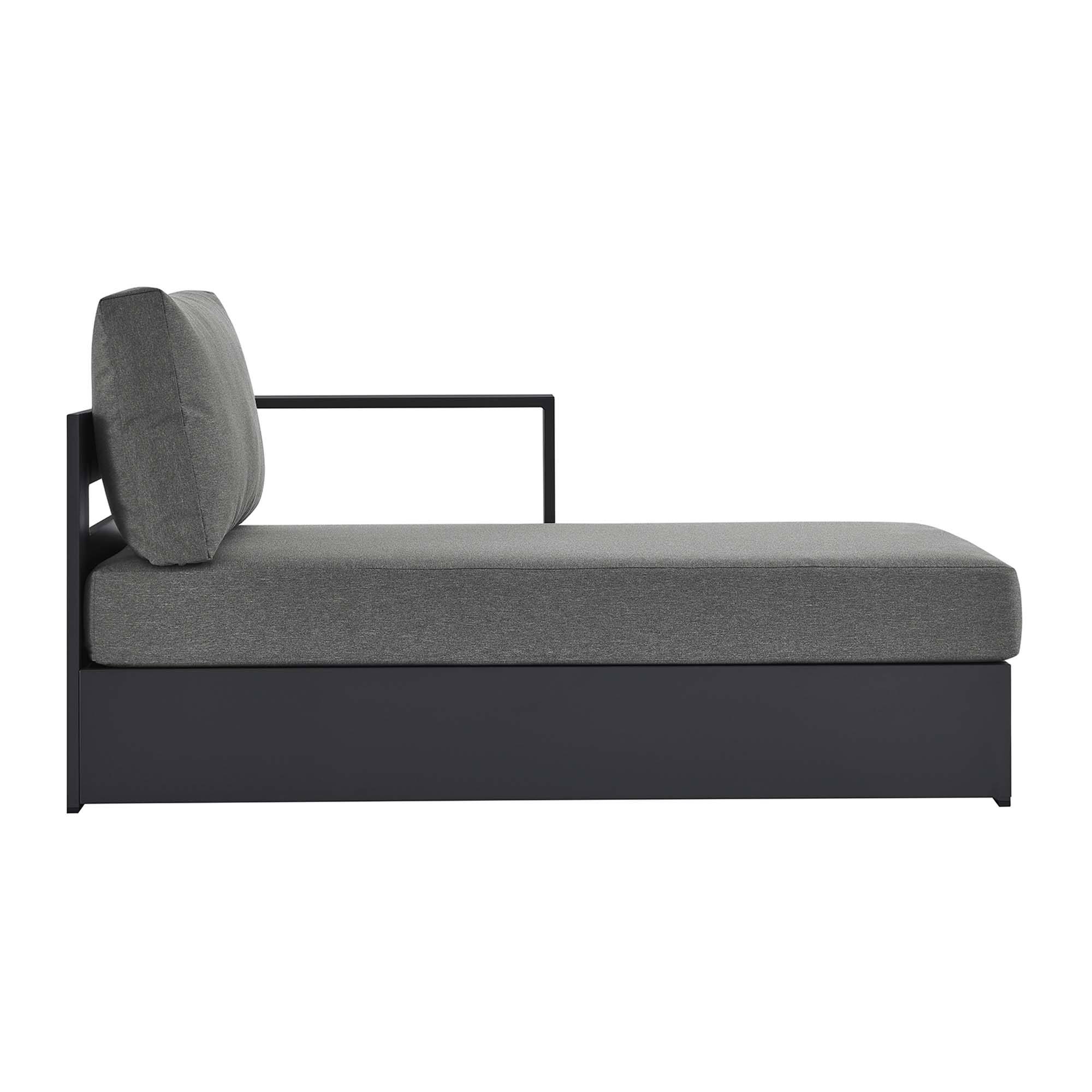Alt View 3. Modway - Tahoe Outdoor Patio Powder-Coated Aluminum Modular Right-Facing Chaise Lounge by Modway - Gray Charcoal.