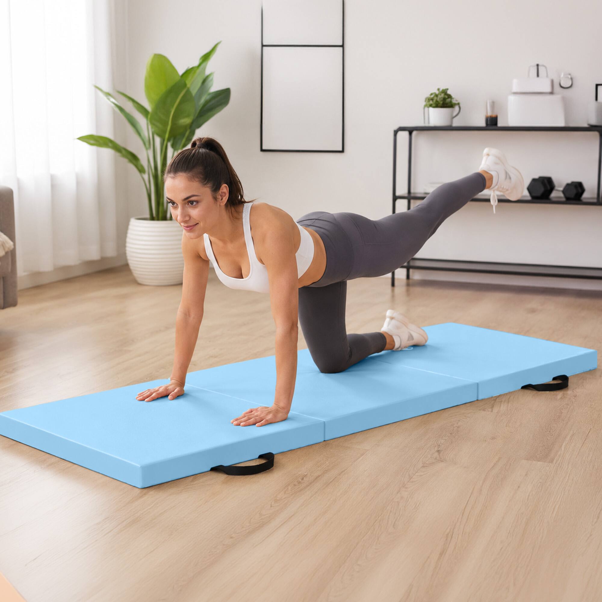 BalanceFrom Fitness GoGym 6x2' Folding 3 Panel Exercise Mat with ...