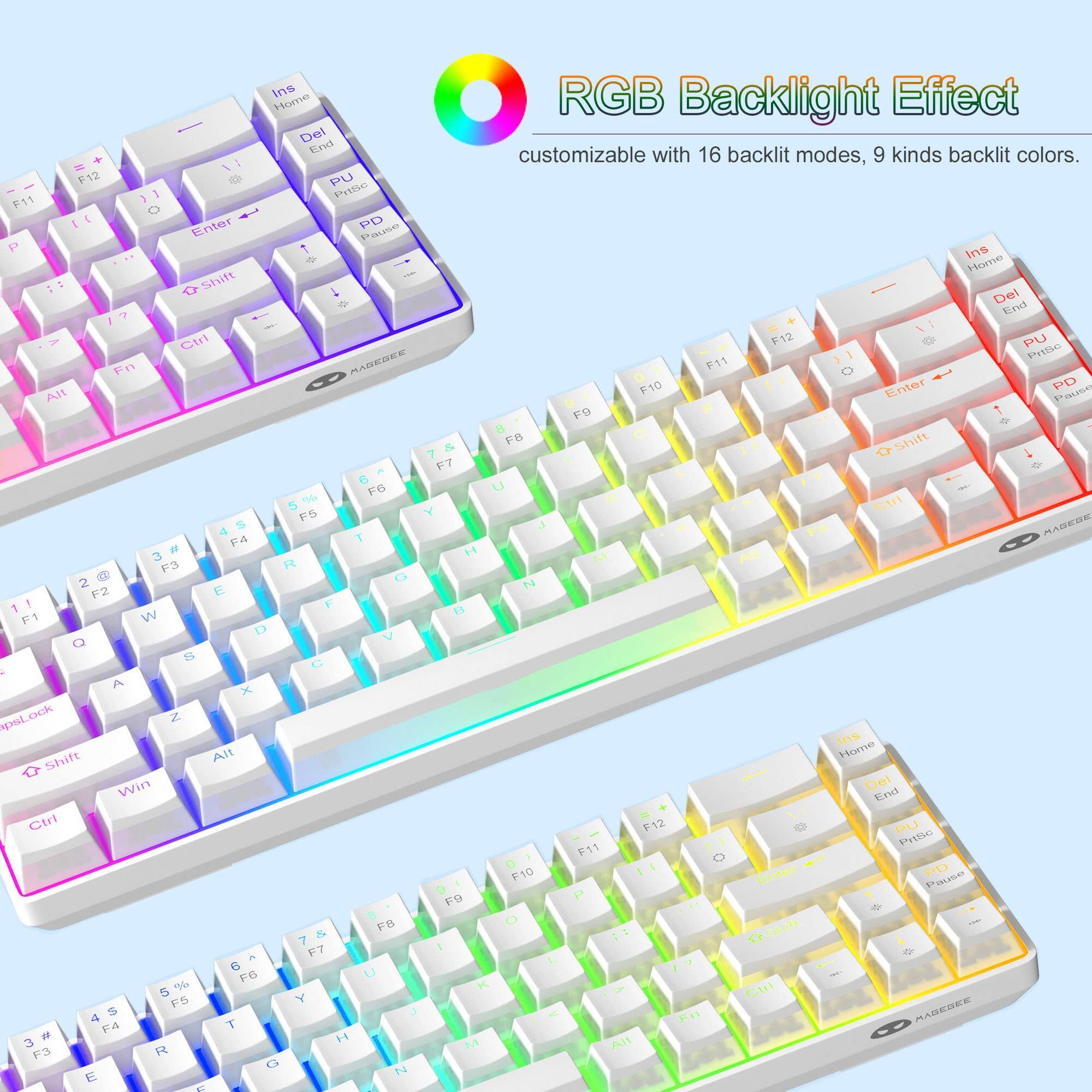 RGB Backlight Effect  
Customizable with 16 backlit modes, 9 kinds backlit colors.