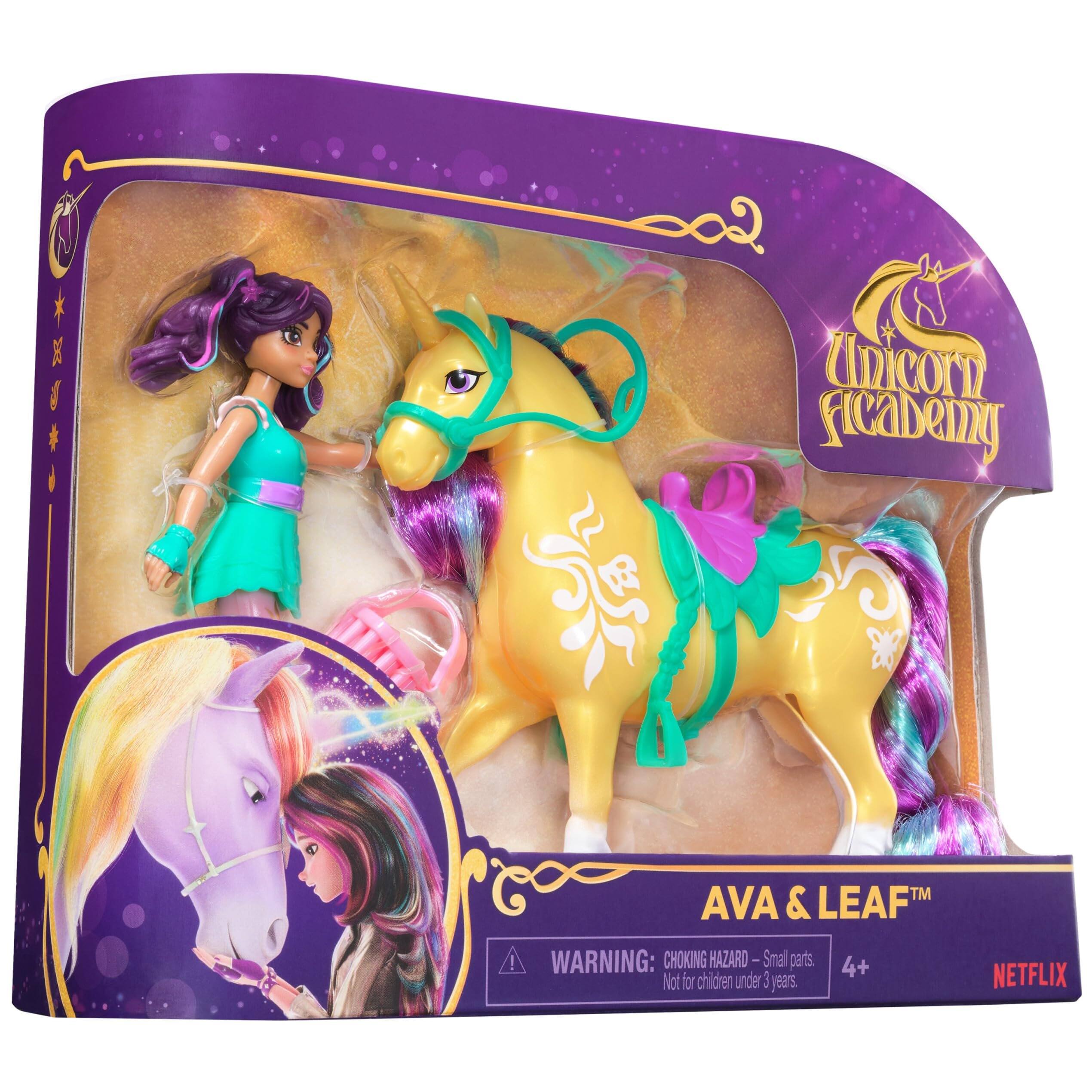 Unicorn Academy  
AVA & LEAF™  
WARNING: CHOKING HAZARD - Small parts. Not for children under 3 years.  
4+  
NETFLIX