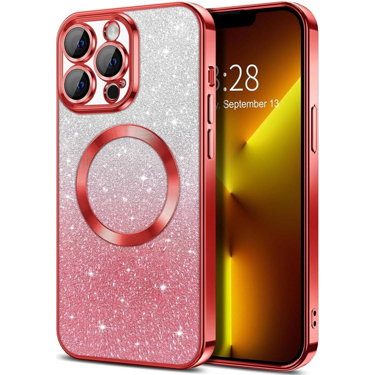 Entronix Magnetic Case for iPhone 13 Pro Clear Back Luxury Glossy