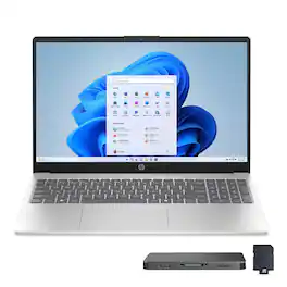 HP - 15.6" FHD Touchscreen Laptop,Intel i7-1355U,32GB RAM,1TB SSD+1TB Docking Station,Iris Xe Graphics,Win 11 Pro - Silver
