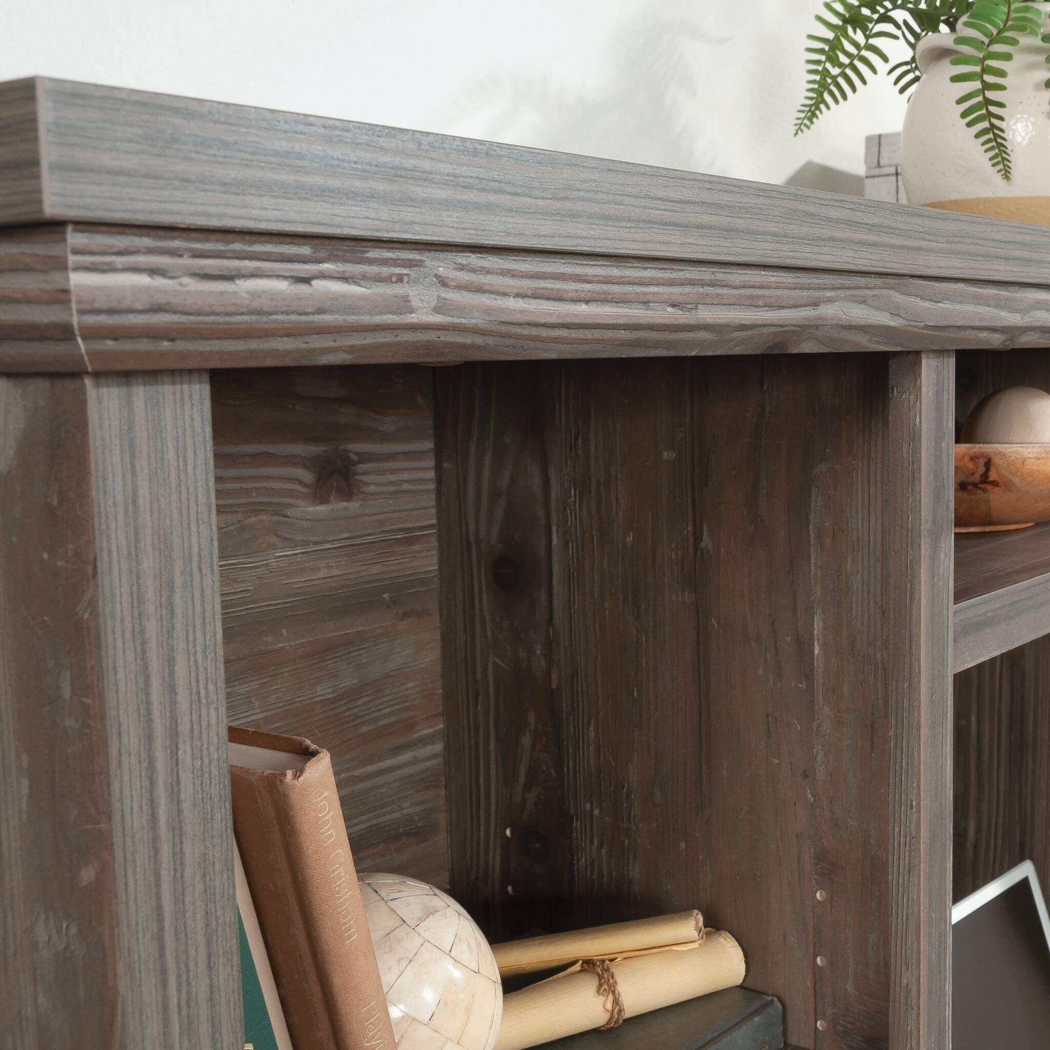 Left Zoom. Sauder - Aspen Post Computer Hutch - Pebble Pine.