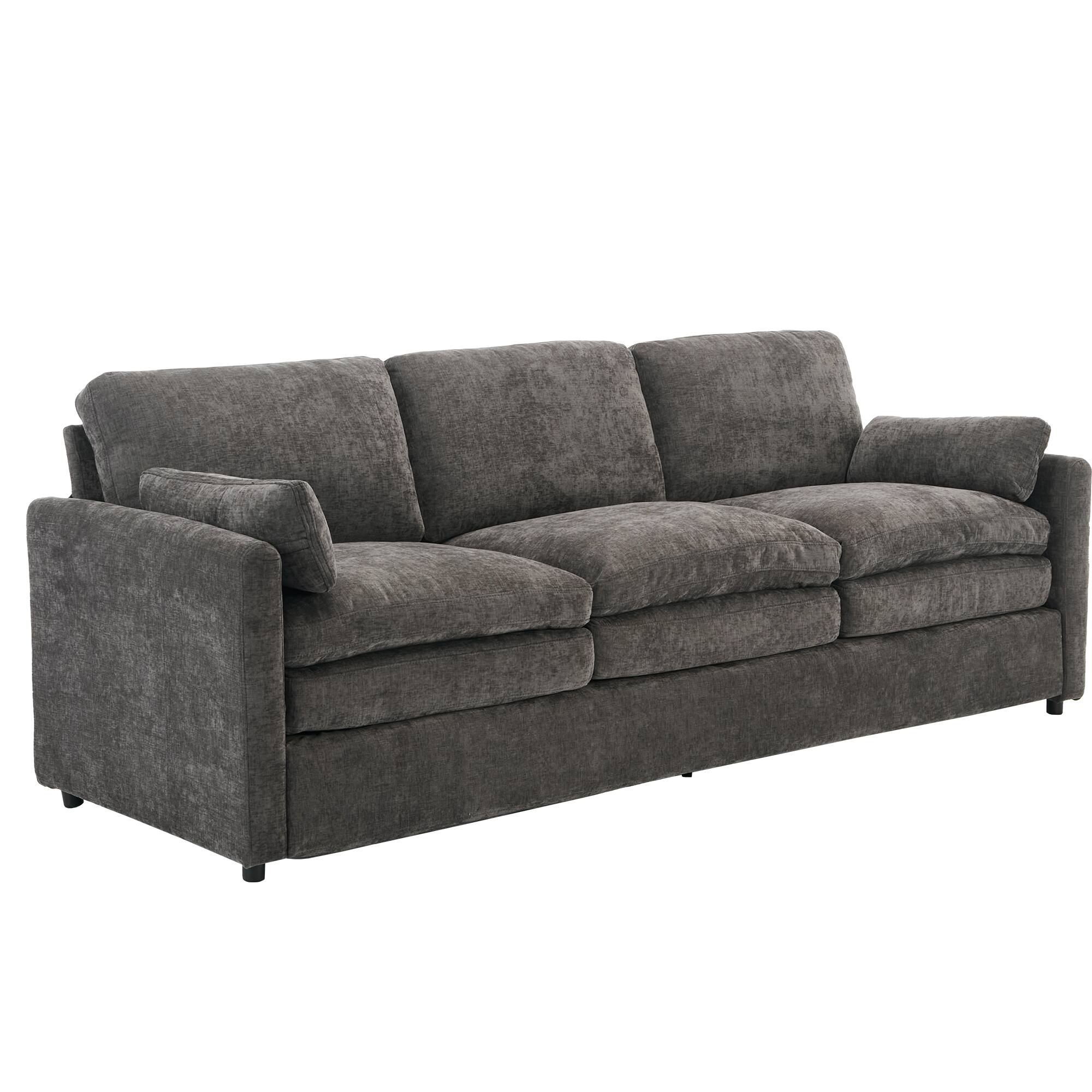 Alt View 8. GOODSILO - 89"" Cozy 3-Seater Sofa Oversized Comfy Cloud Couch Double Cushion Plush Sofa for Living Room - Grey.