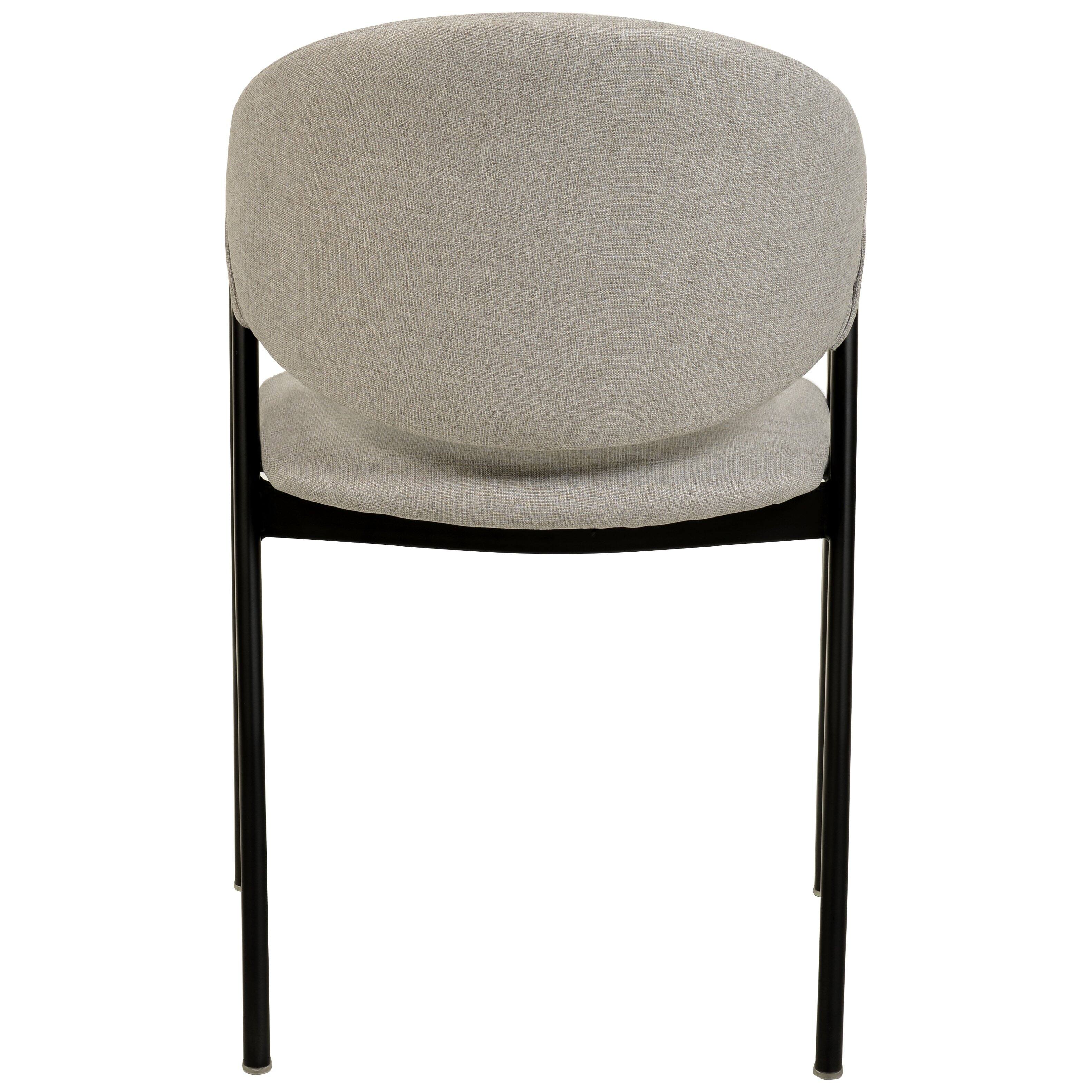 Alt View 3. LeisureMod - Savor 2-PCS Cushioned Dining Chair - Ergonomic Accent Chair with Powder-Coated Iron Base - Grey.