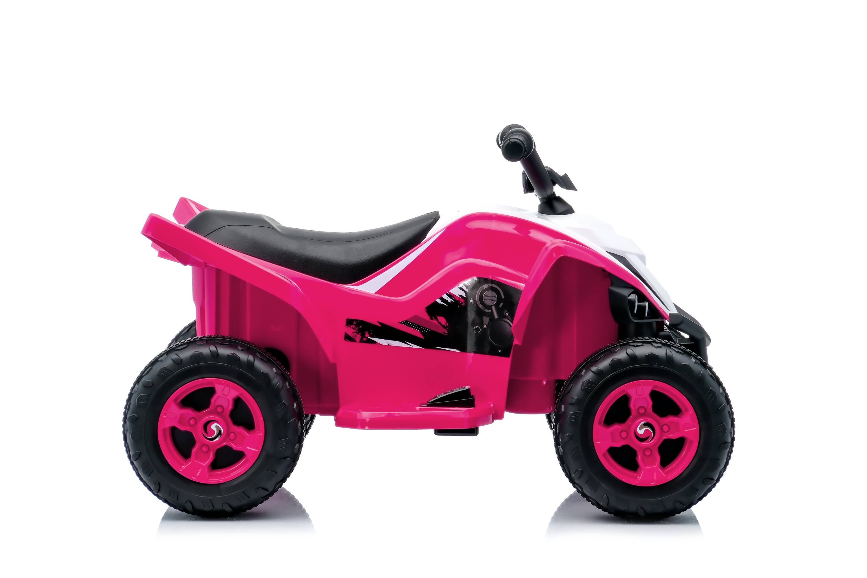 Alt View 5. BreeBe - Kids Electric Car 12V Dual Motor Ride-On Toy for 3-6 Years with Bluetooth, LED Lights, 2 Speeds, Forward/Backward - Pink.
