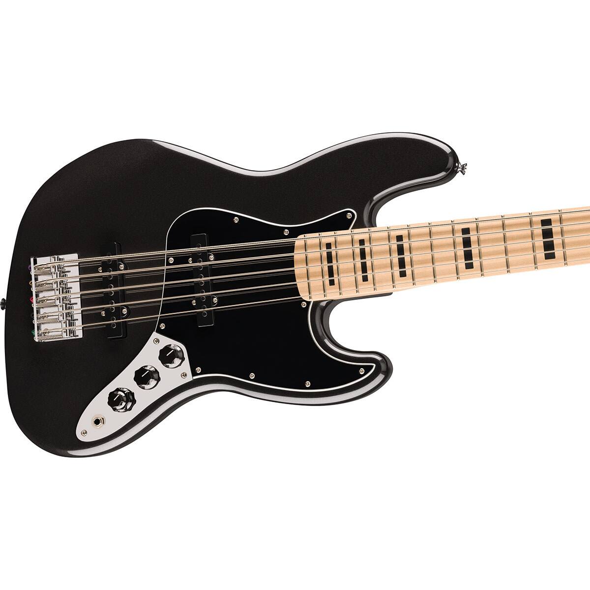 Alt View 3. Fender - Fender Squier Affinity Series Active Jazz Bass V 5-String Guitar, Black Metallic.