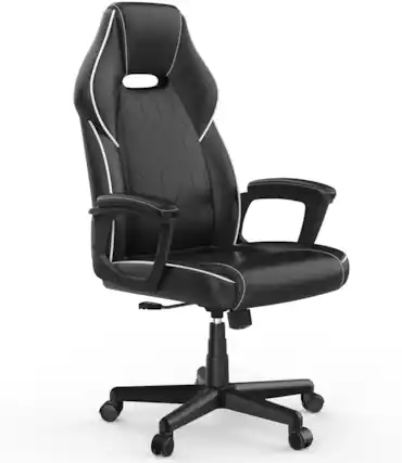 Front. ACGAM - Ergonomic Gaming Chair with Lumbar Support, Armrest, Headrest, 360° Swivel, Adjustable Height & Tilt for Home Office - Black.