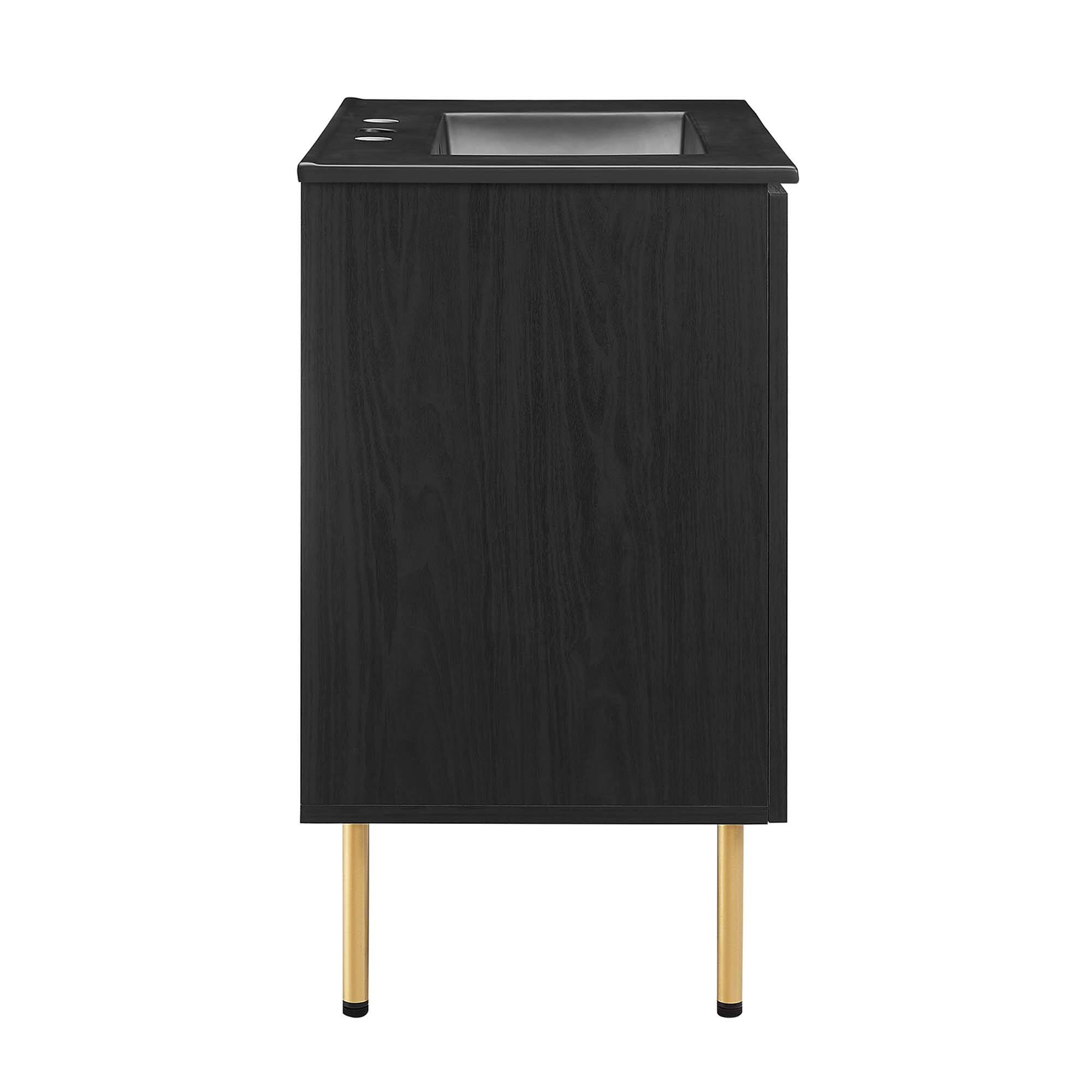 Alt View 4. Modway - Chaucer Bathroom Vanity with Black Basin Included by Modway - Black Black.
