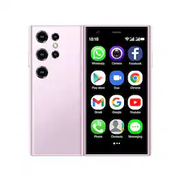 Loheer - Mini Smartphone - Compact Touchscreen, Facial Recognition, Dual SIM - Pink (Unlocked)