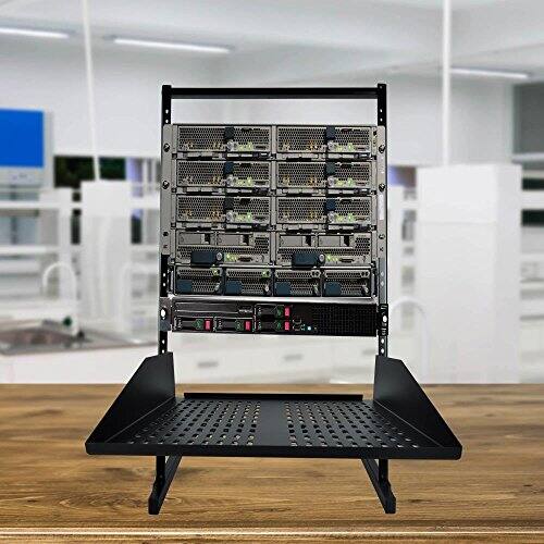 Alt View 1. Pyle - Pyle PLRSTN22U 19" Universal Fixed Server Rack Cabinet Shelf Computer Case  Mounting Tray - Black.