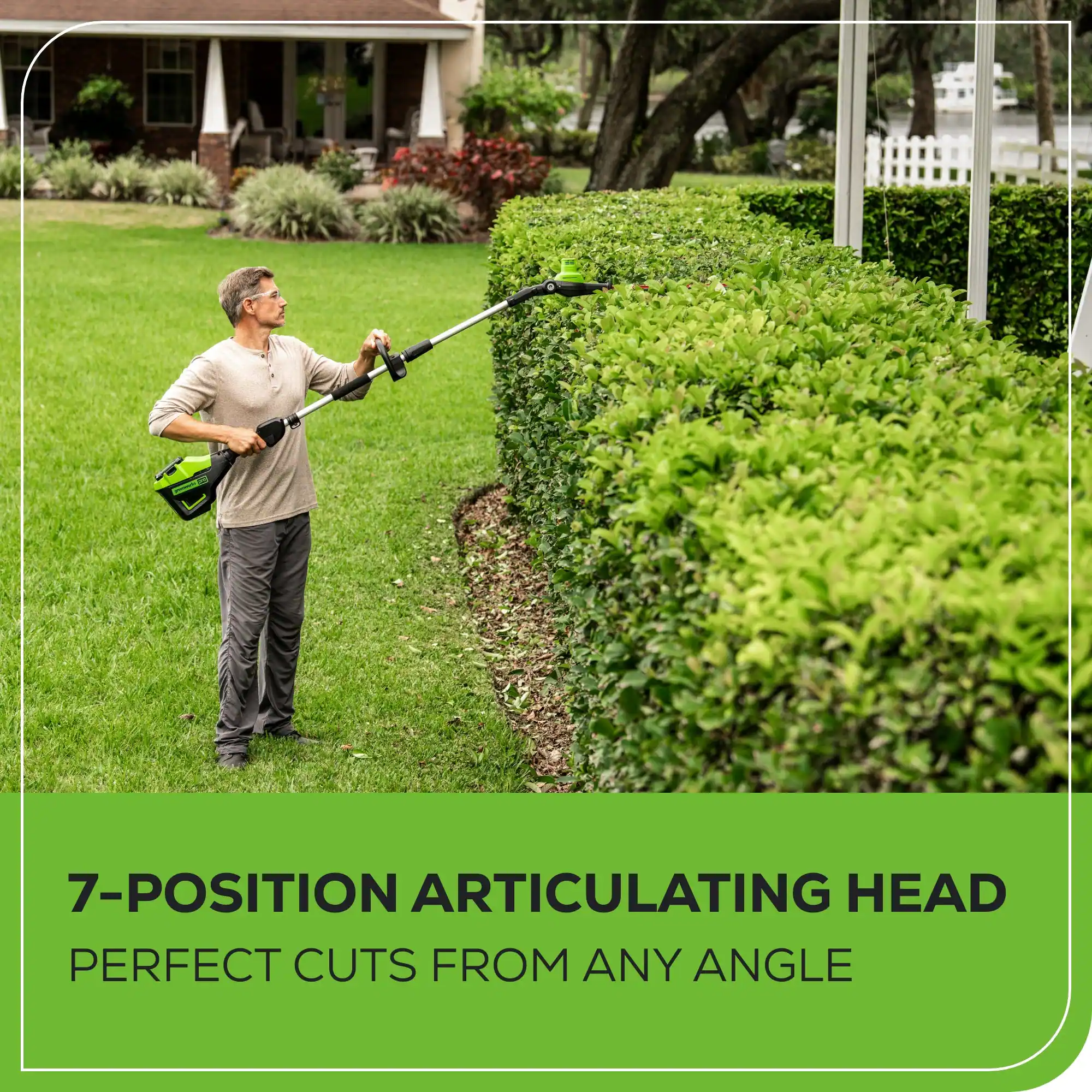 7-POSITION ARTICULATING HEAD  
PERFECT CUTS FROM ANY ANGLE