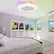 Back. Breezary - 19-In Flush Mount RGB Ceiling Fan with 5 Blades, 3-Color Light, DC Motor and 6-Speed Remote Control with Timer - Matte White.