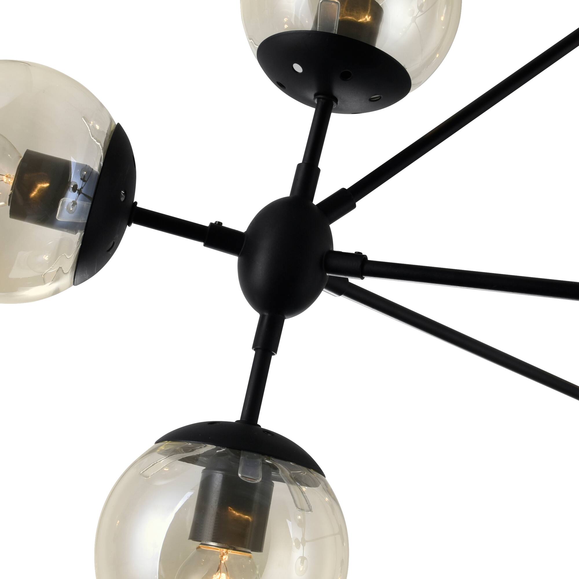 Left. CWI Lighting - Glow 10 Light Chandelier With Black Finish - Black.