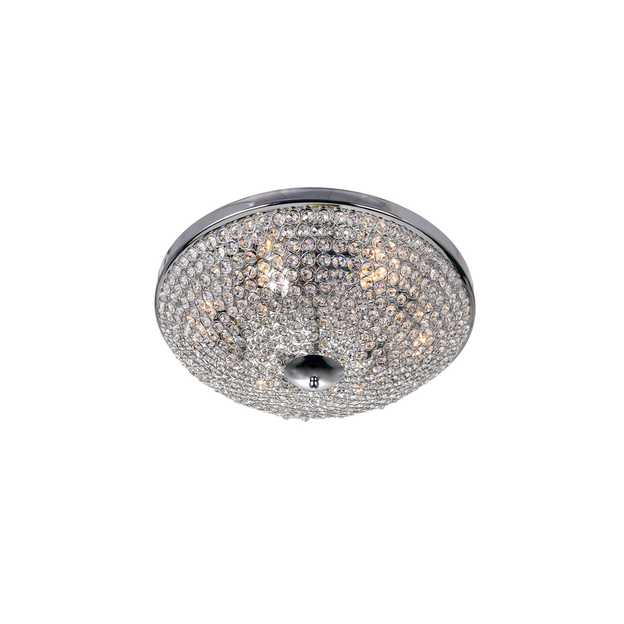 Angle. CWI Lighting - Globe 6 Light Bowl Flush Mount With Chrome Finish - Chrome.