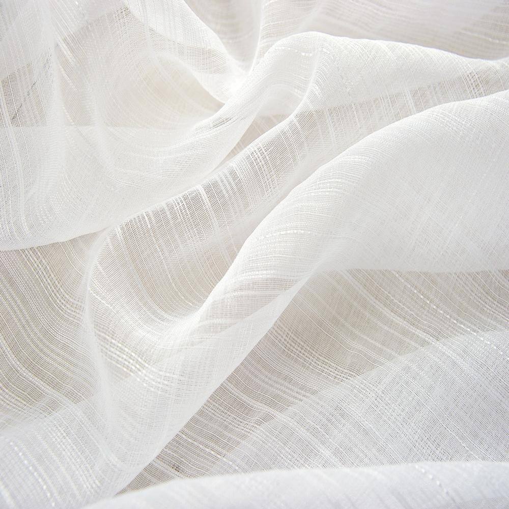 Left. RT Designers Collection - Olivia Gray Erica Doily Stripe Grommet Panel Pair - 54x90" Beige - beige.